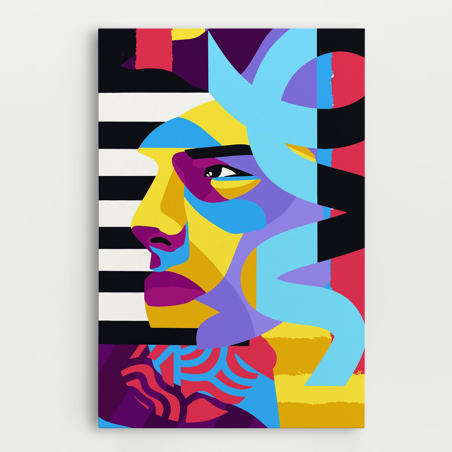 Vászonkép Abstract Male Face mockup 0