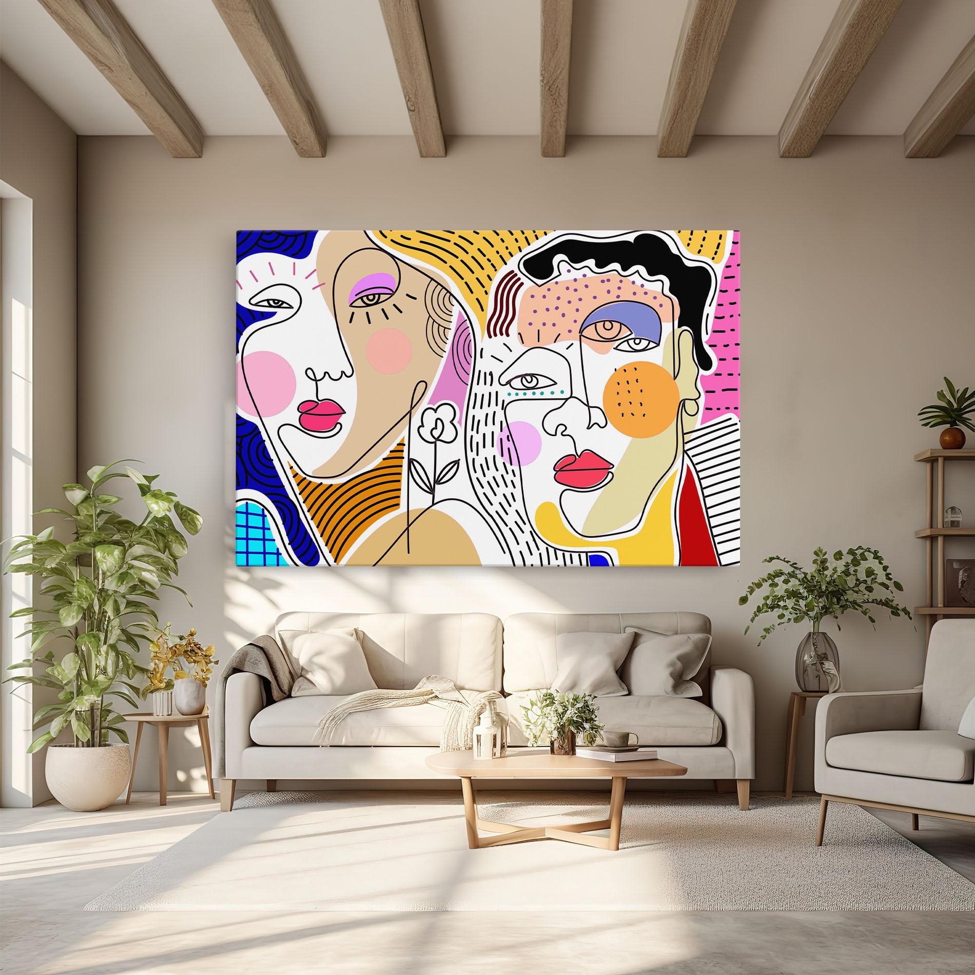 Vászonkép Abstract Eye Face mockup 6