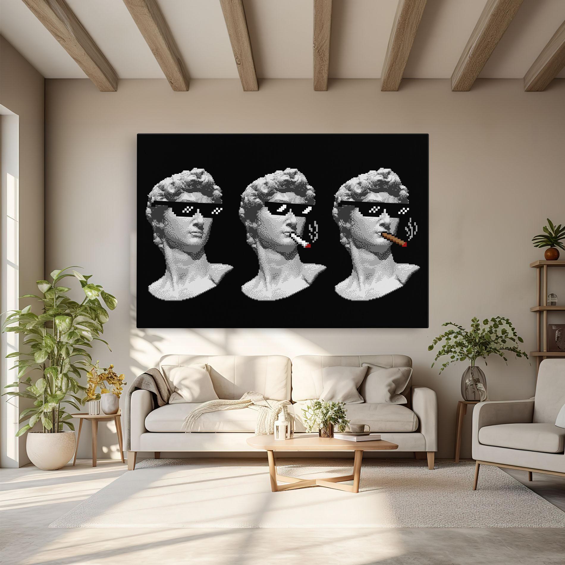 Vászonkép Statue Smoking mockup 6