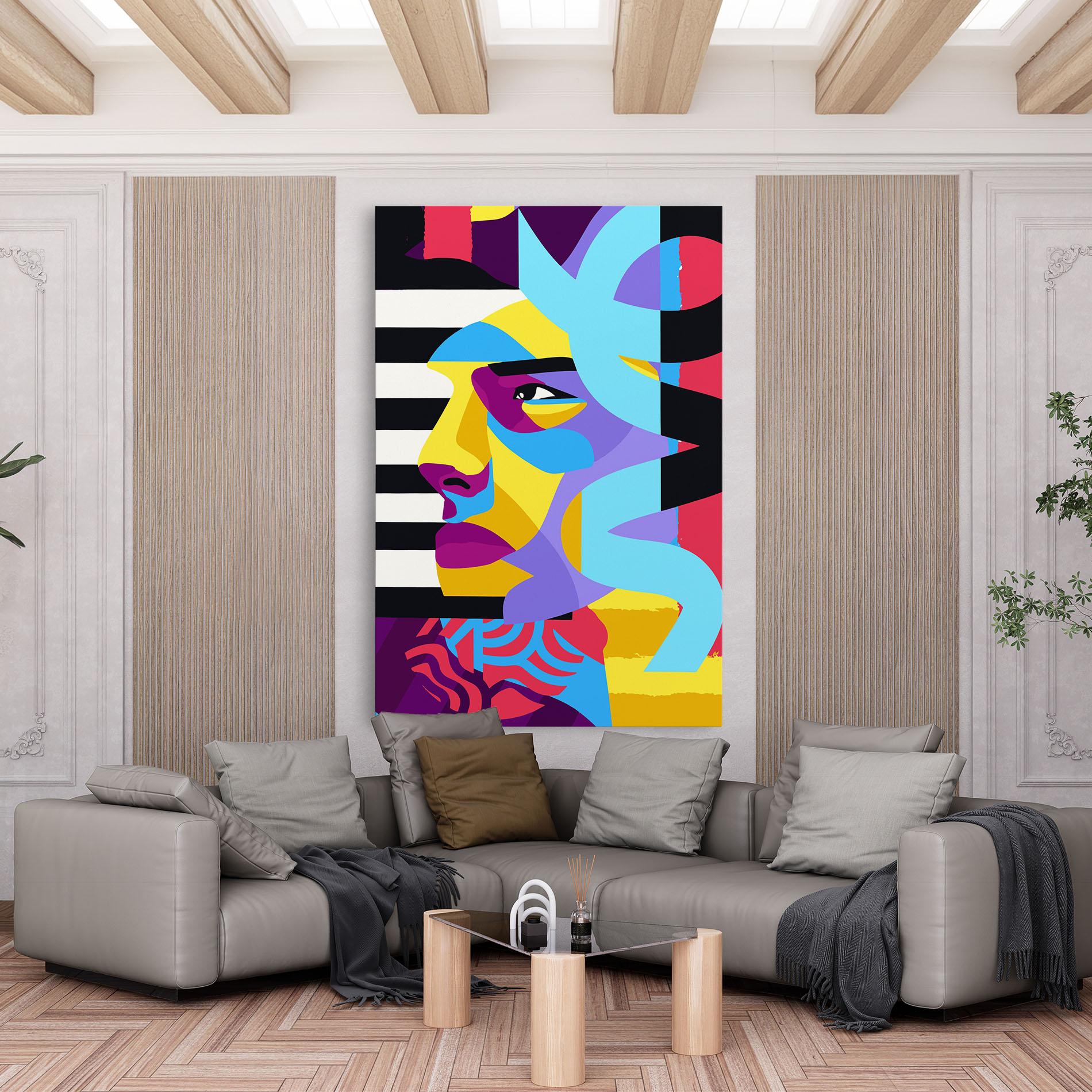 Vászonkép Abstract Male Face mockup 6