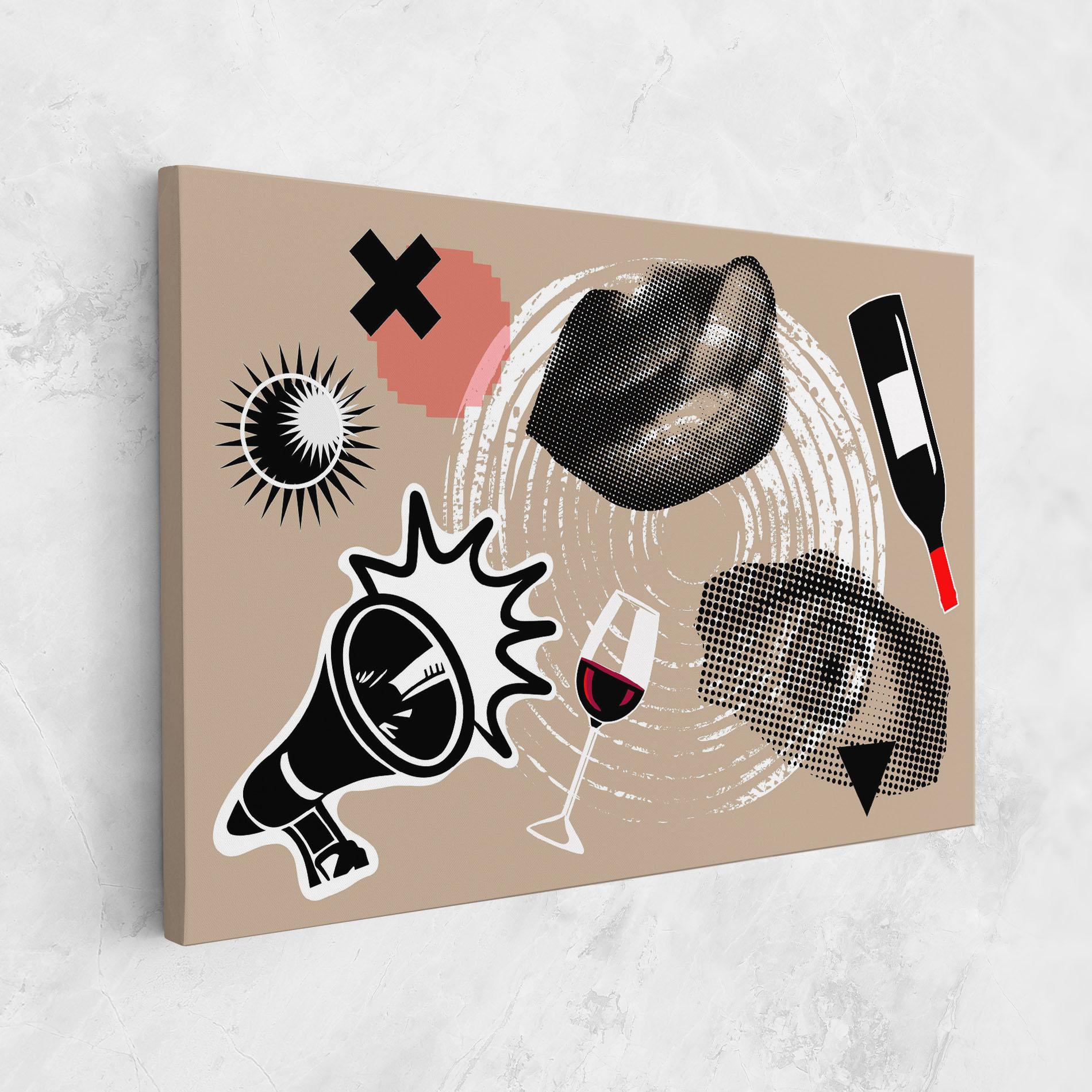 Vászonkép Lips Mouth Collage mockup 1