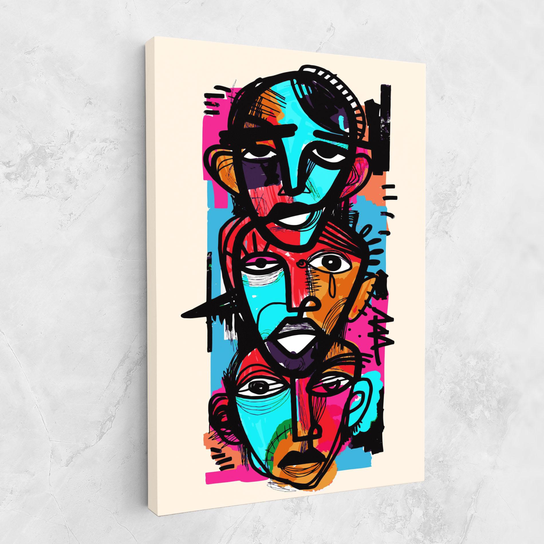 Vászonkép Blue Orange Faces mockup 1