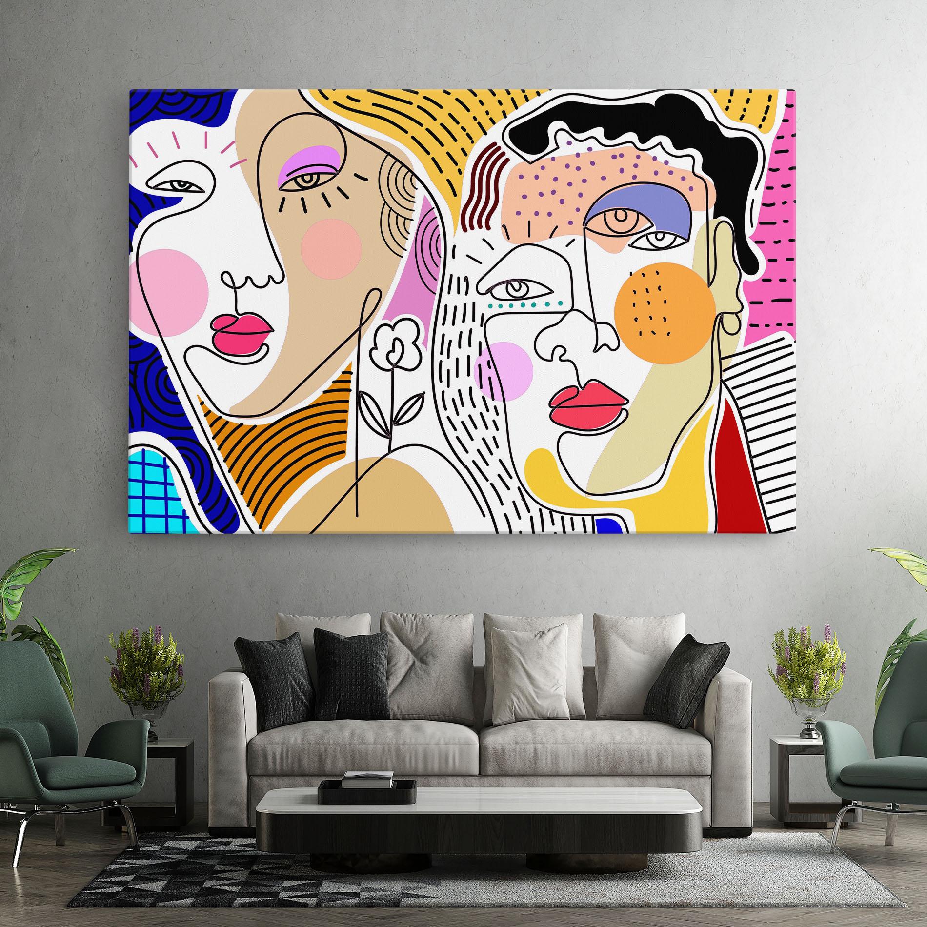 Vászonkép Abstract Eye Face mockup 7