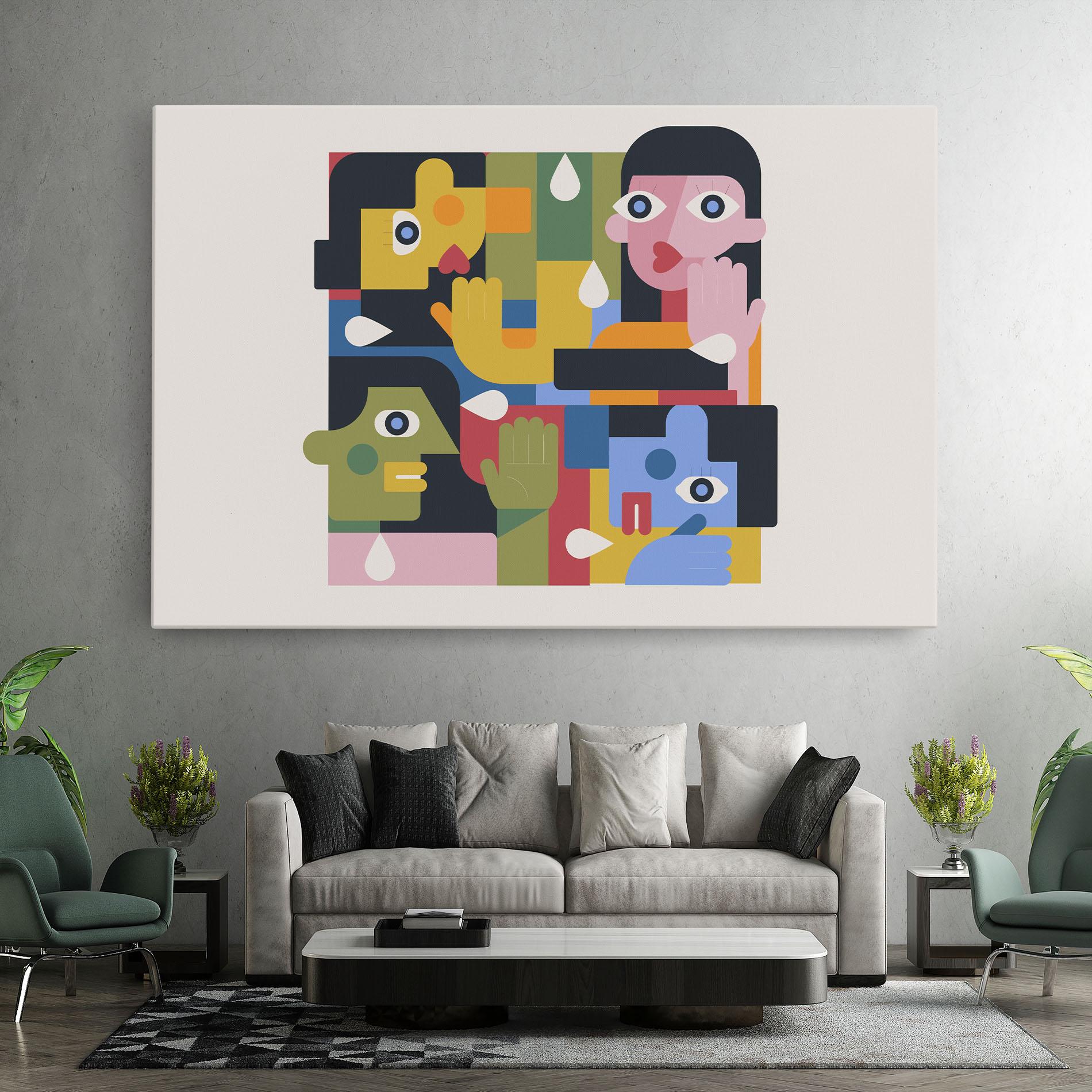 Vászonkép Minimal People Collage mockup 7