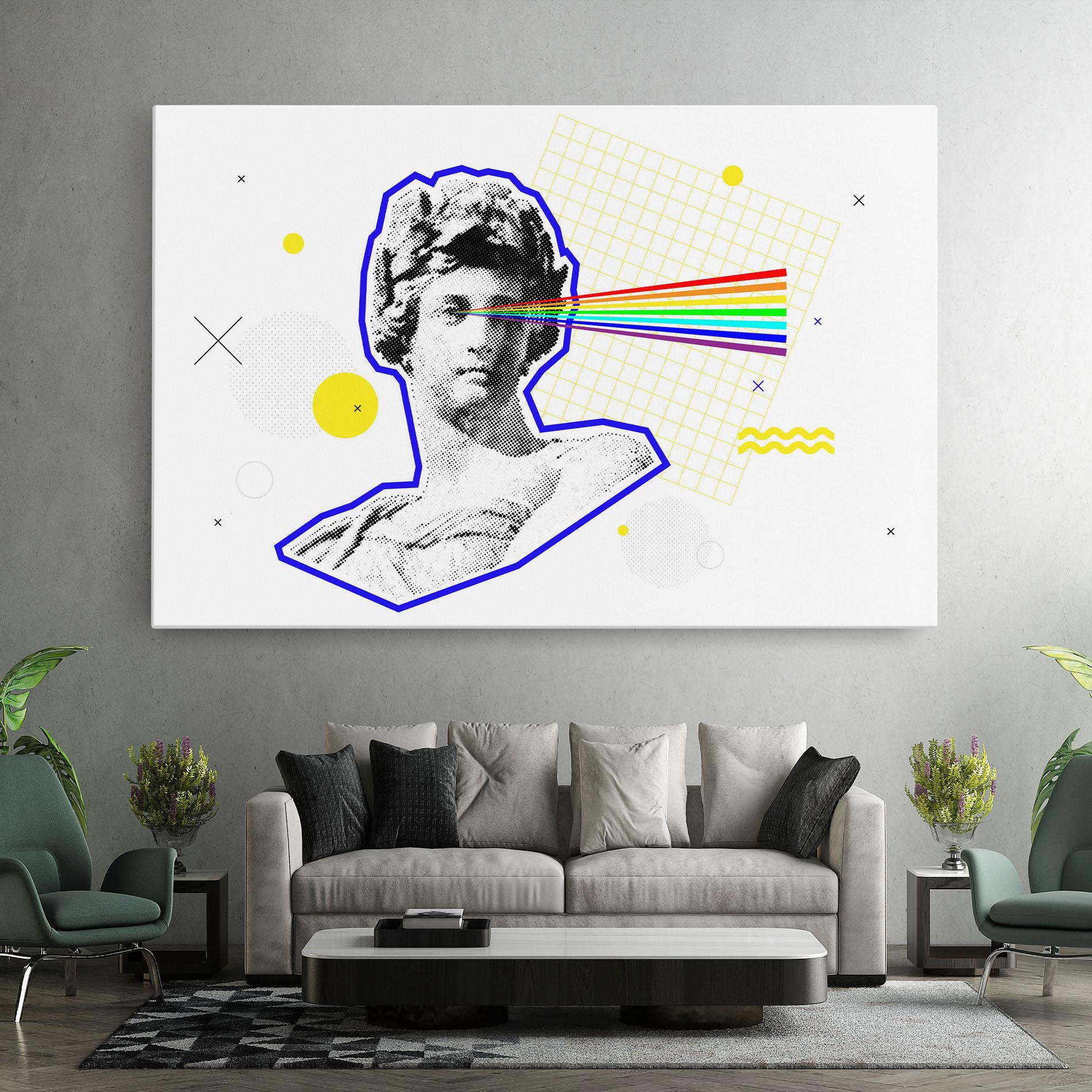 Vászonkép Rainbow Statue mockup 7