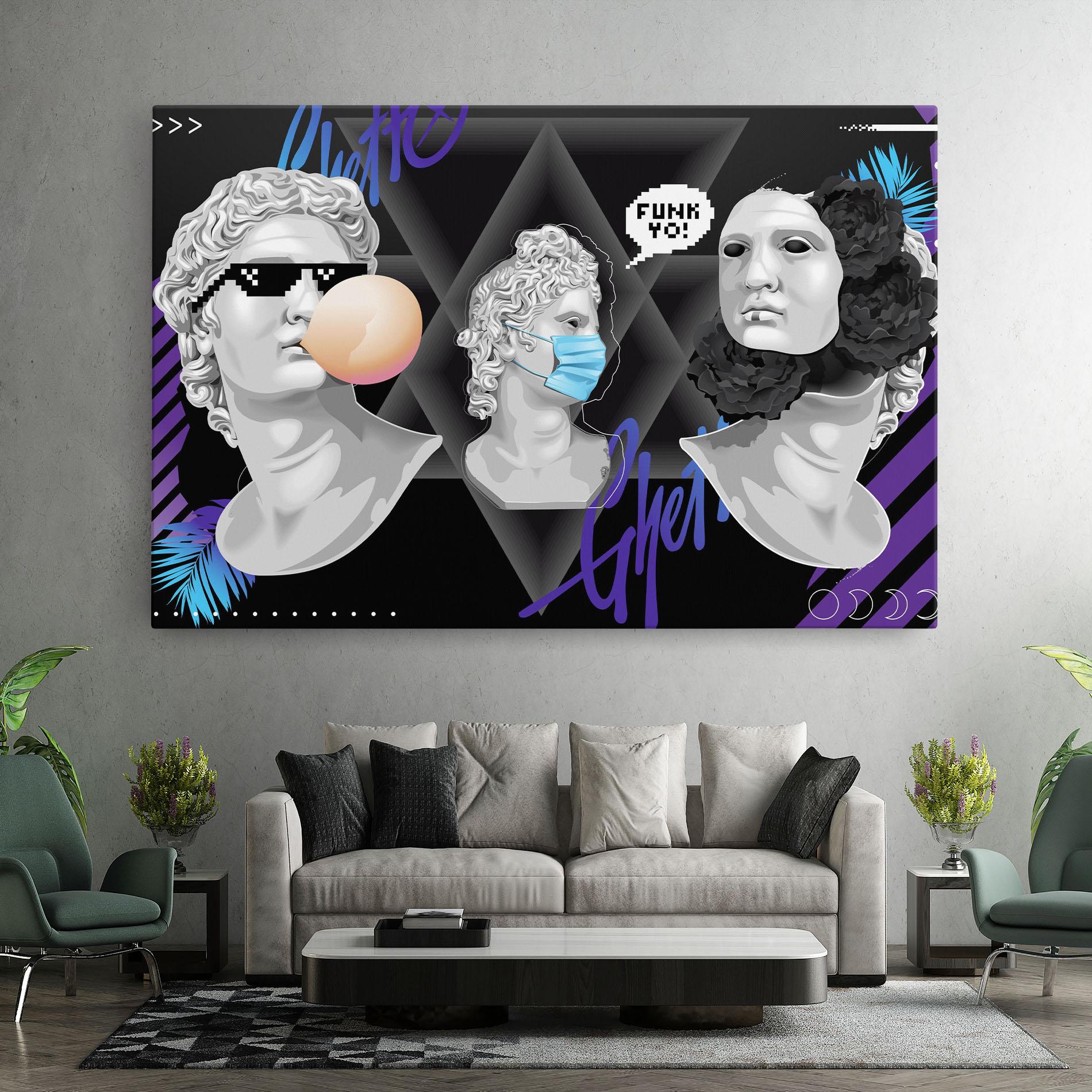 Vászonkép Statue Mask mockup 7