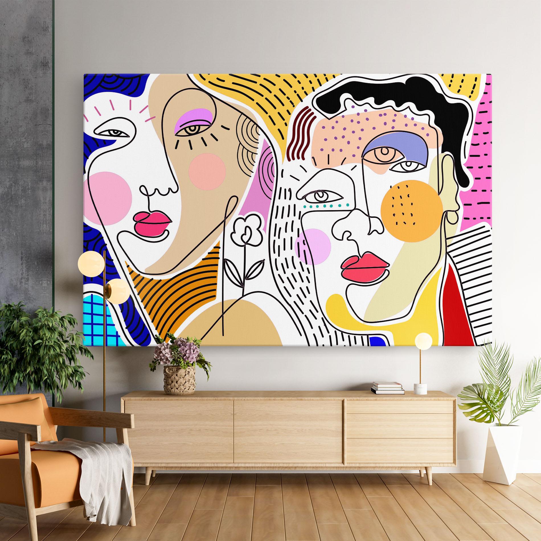 Vászonkép Abstract Eye Face mockup 9