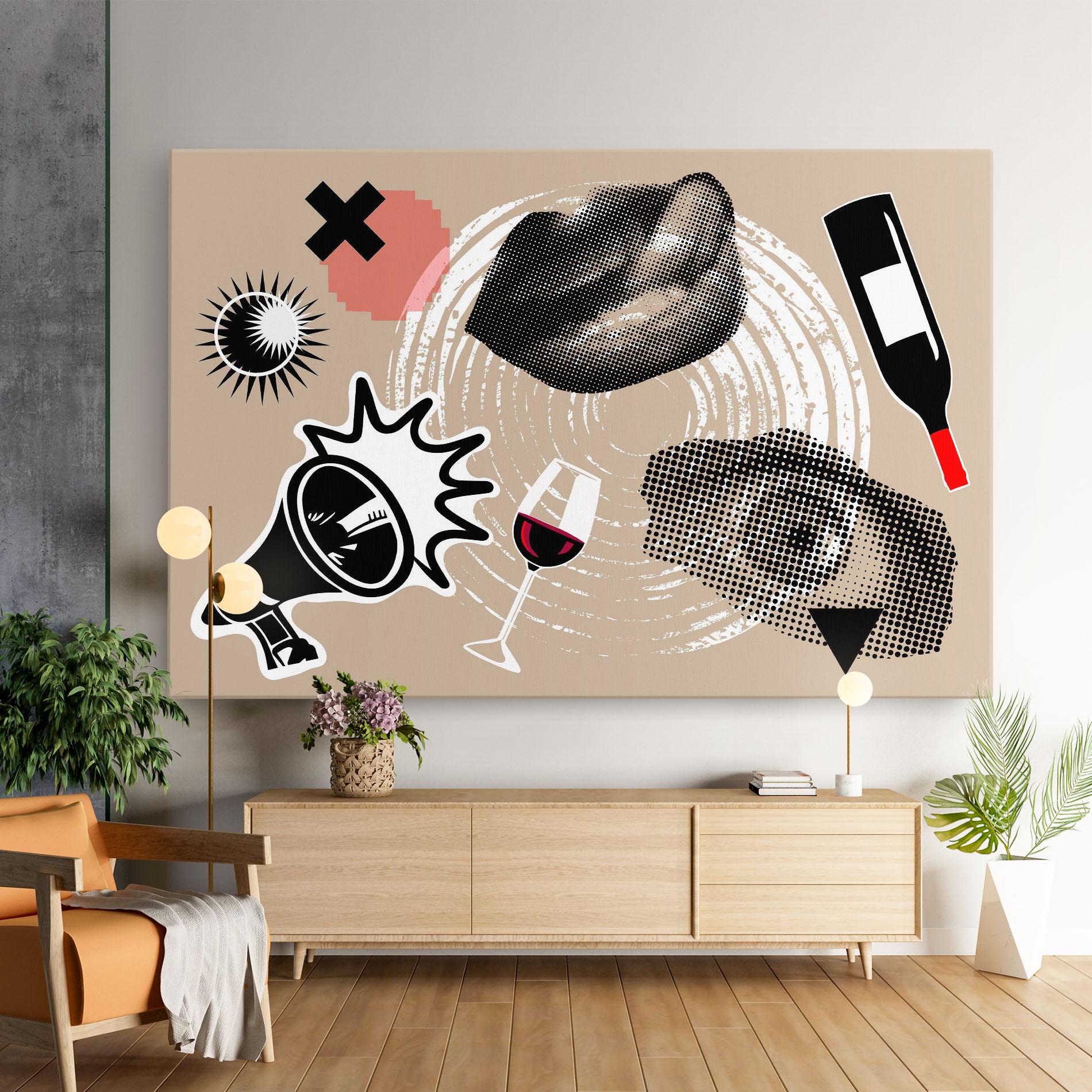 Vászonkép Lips Mouth Collage mockup 9