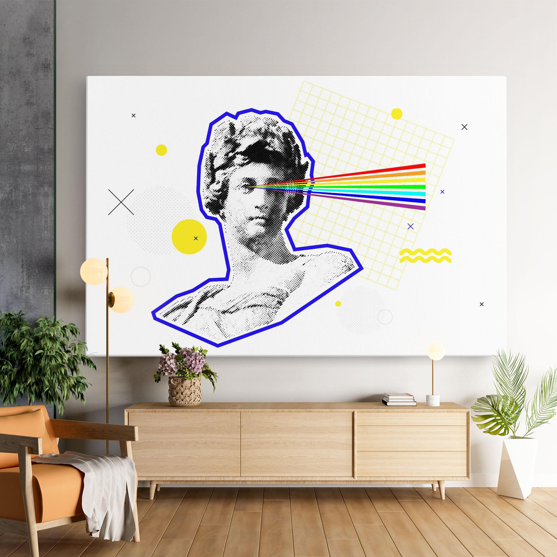 Vászonkép Rainbow Statue mockup 9