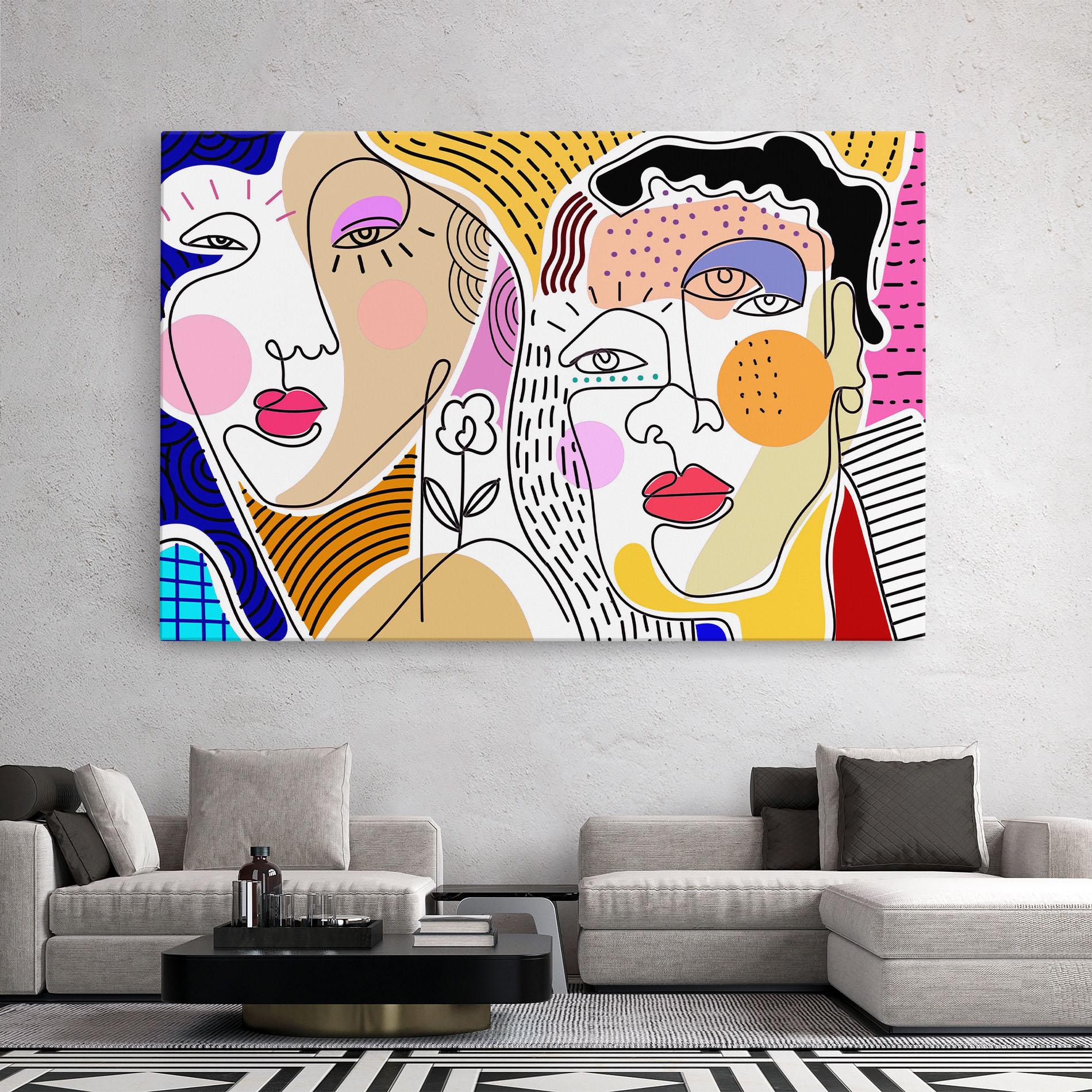 Vászonkép Abstract Eye Face mockup 2