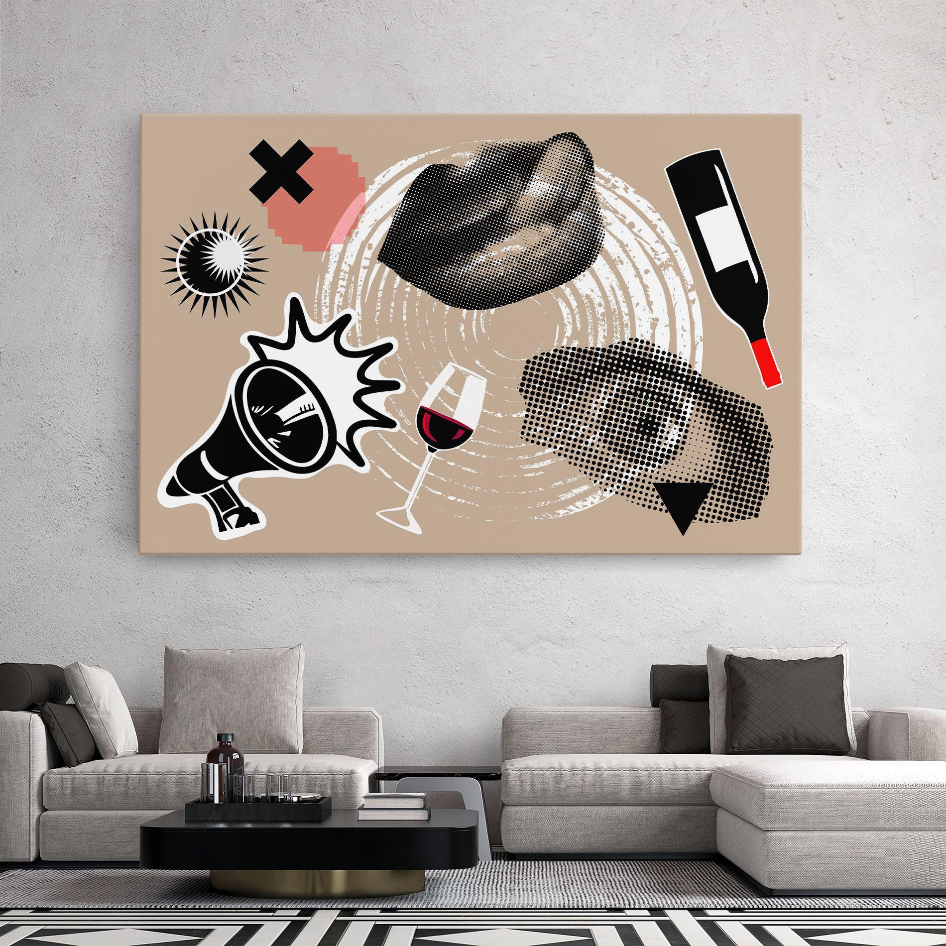 Vászonkép Lips Mouth Collage mockup 2