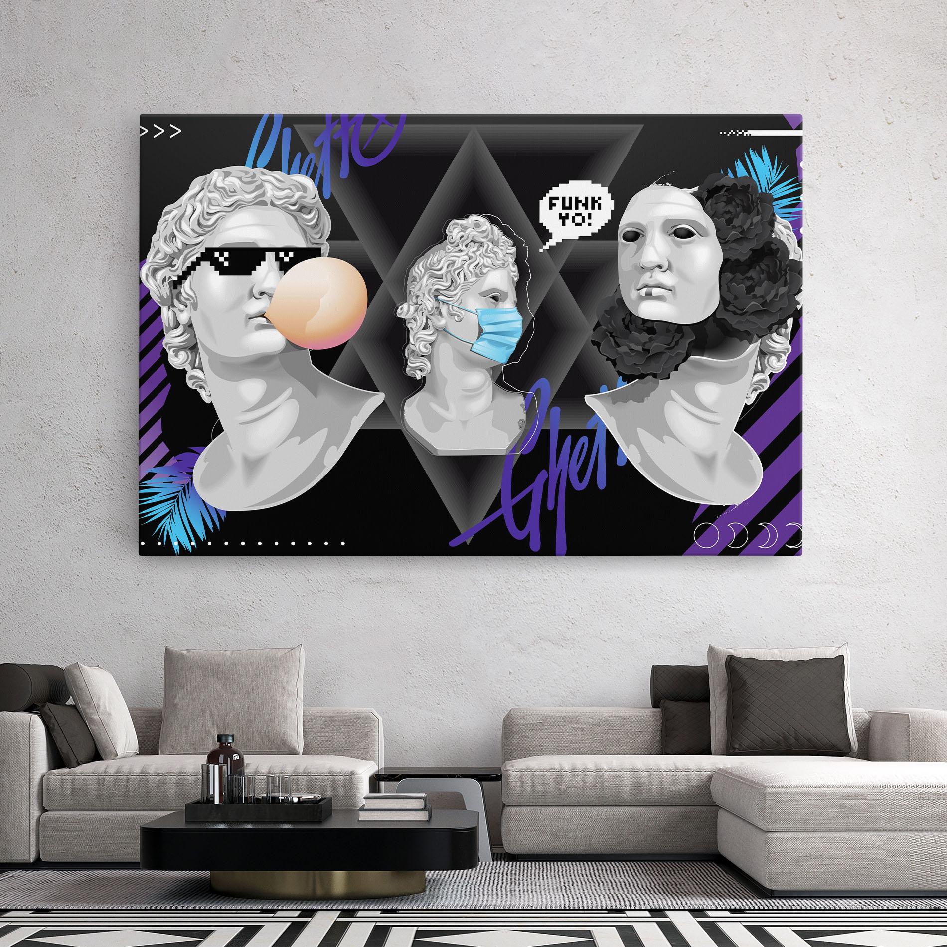 Vászonkép Statue Mask mockup 2