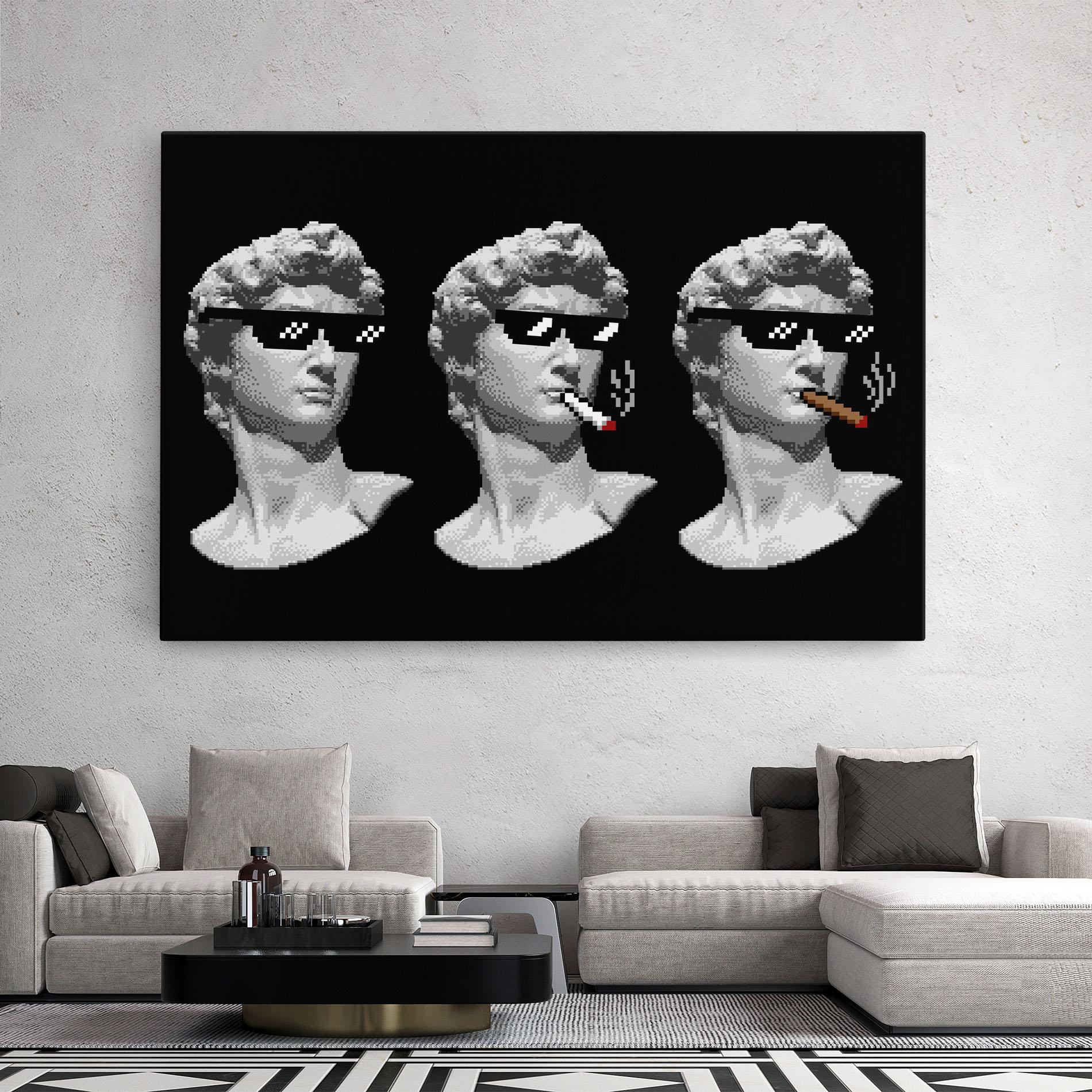 Vászonkép Statue Smoking mockup 2