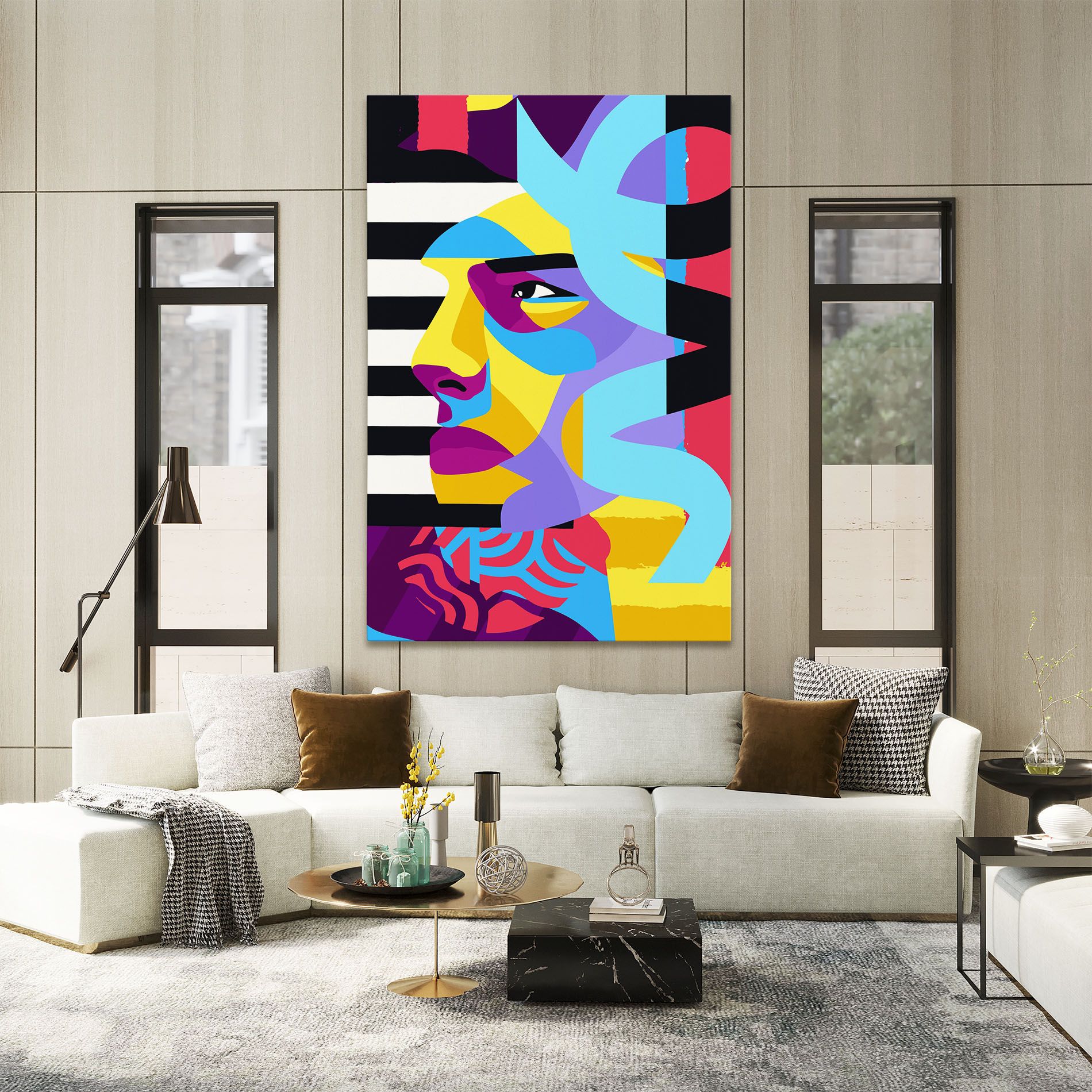 Abstract Male Face mockup 2