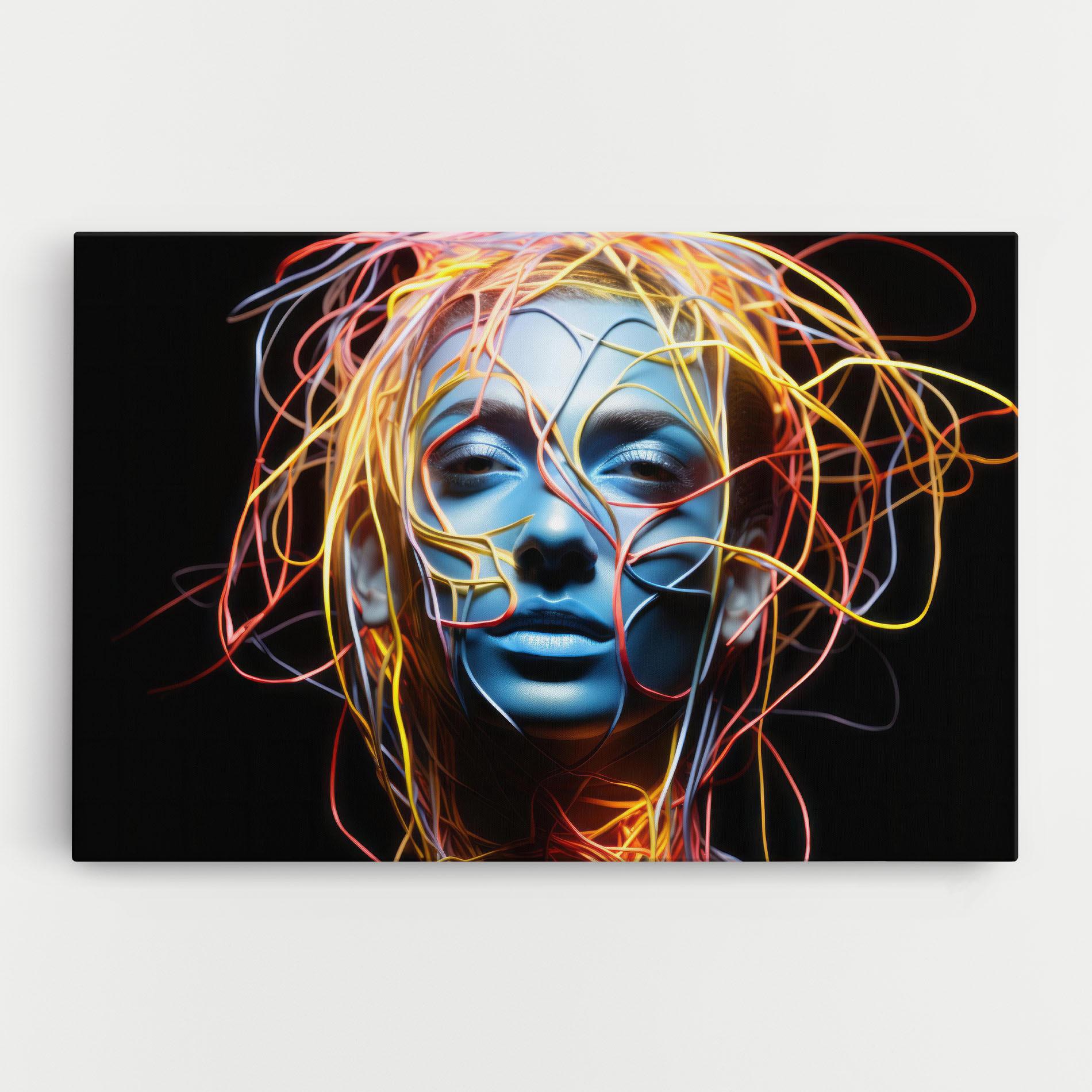 Vászonkép Neon Lights Hair mockup 0