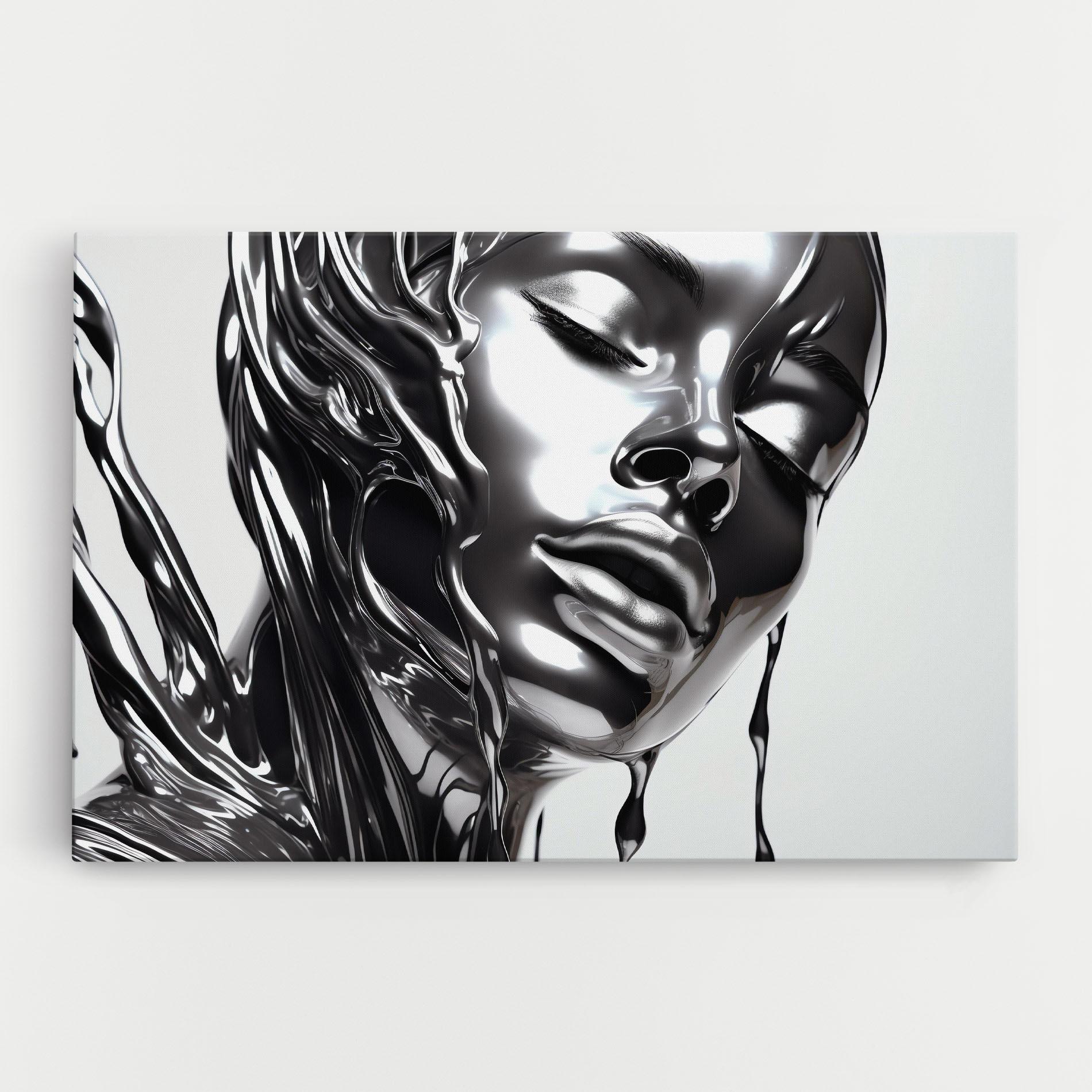Vászonkép Silver Liquid Woman mockup 0