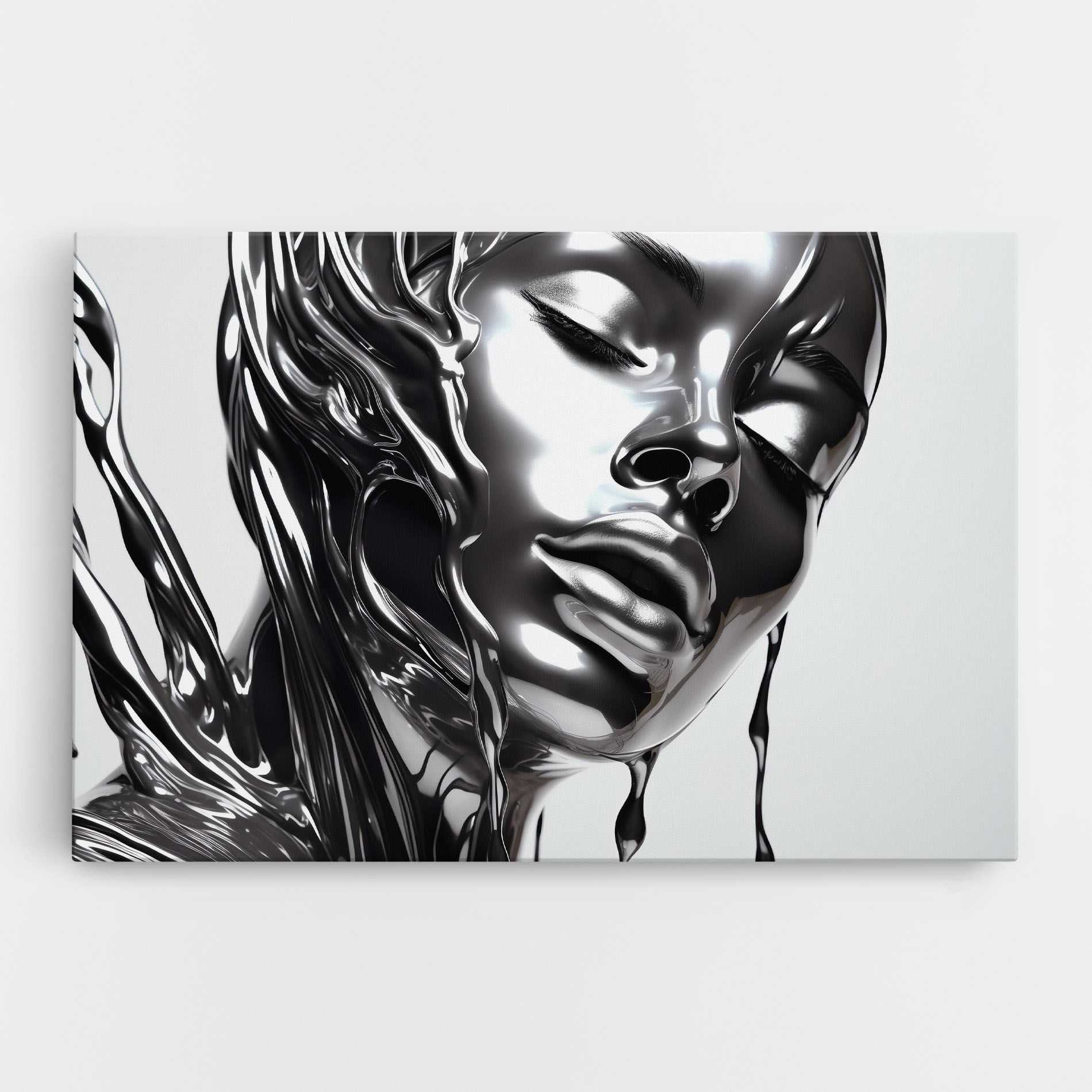 Silver Liquid Woman mockup 0
