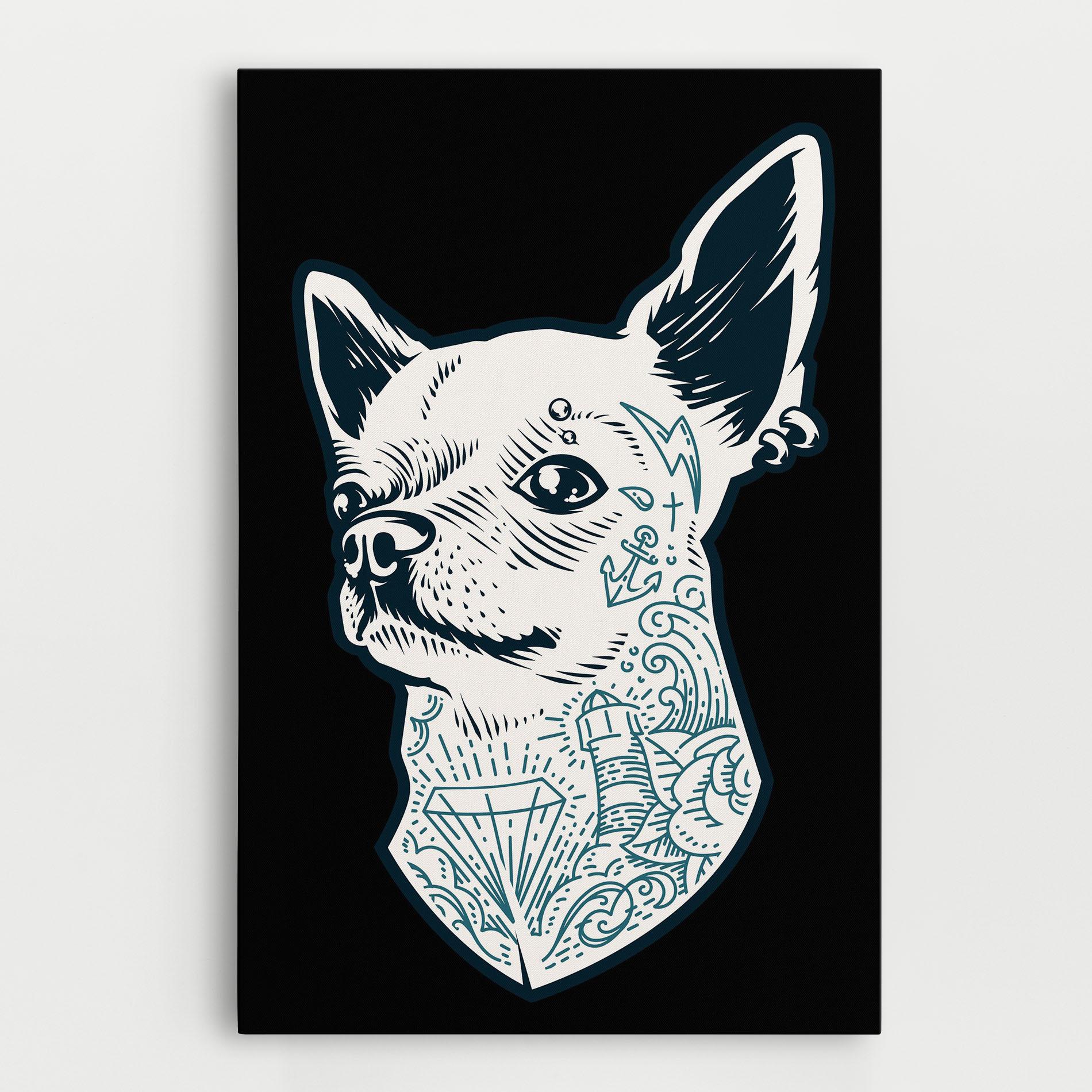 Vászonkép Chihuahua Tattoo mockup 0
