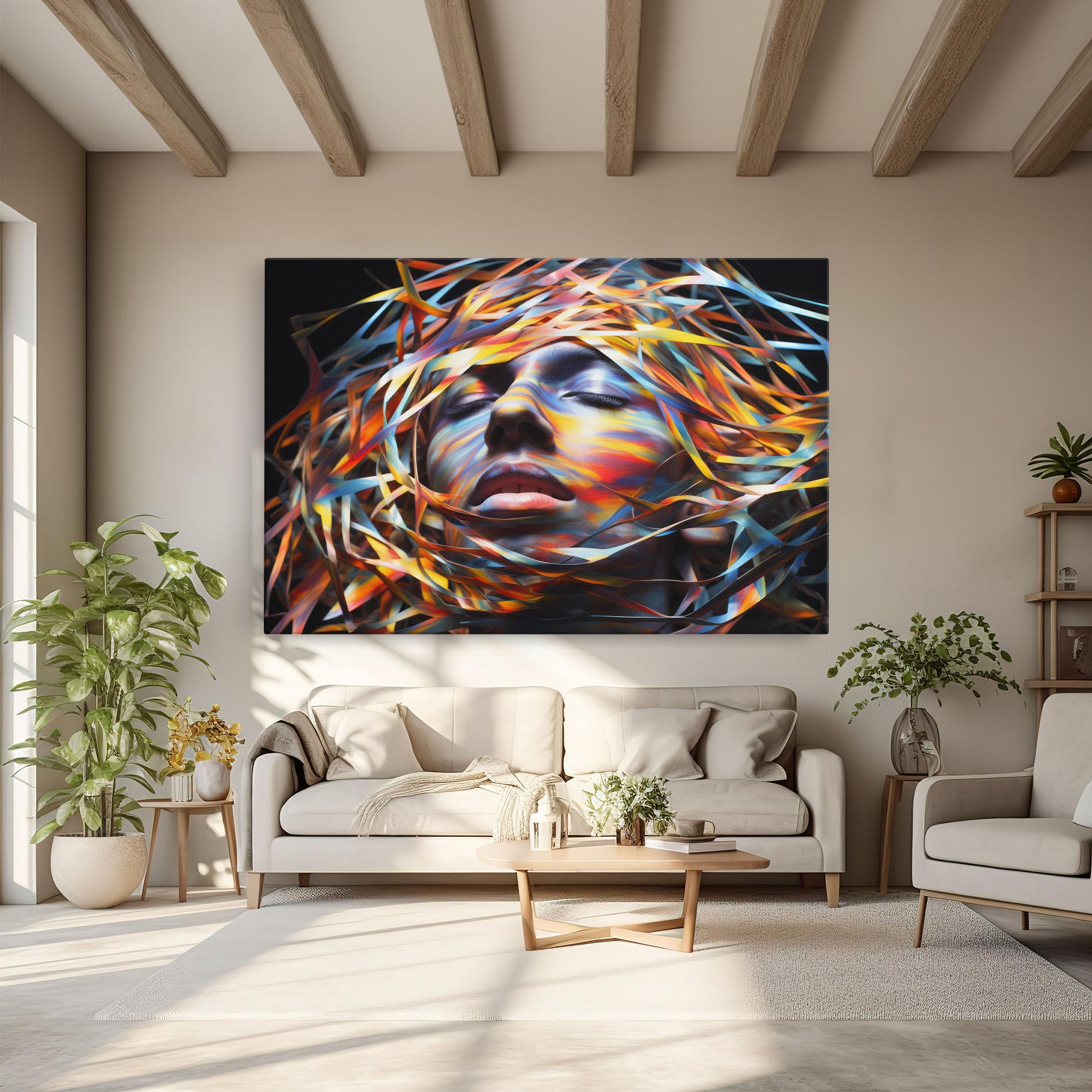 Vászonkép Colorful Ribbons Hair mockup 6