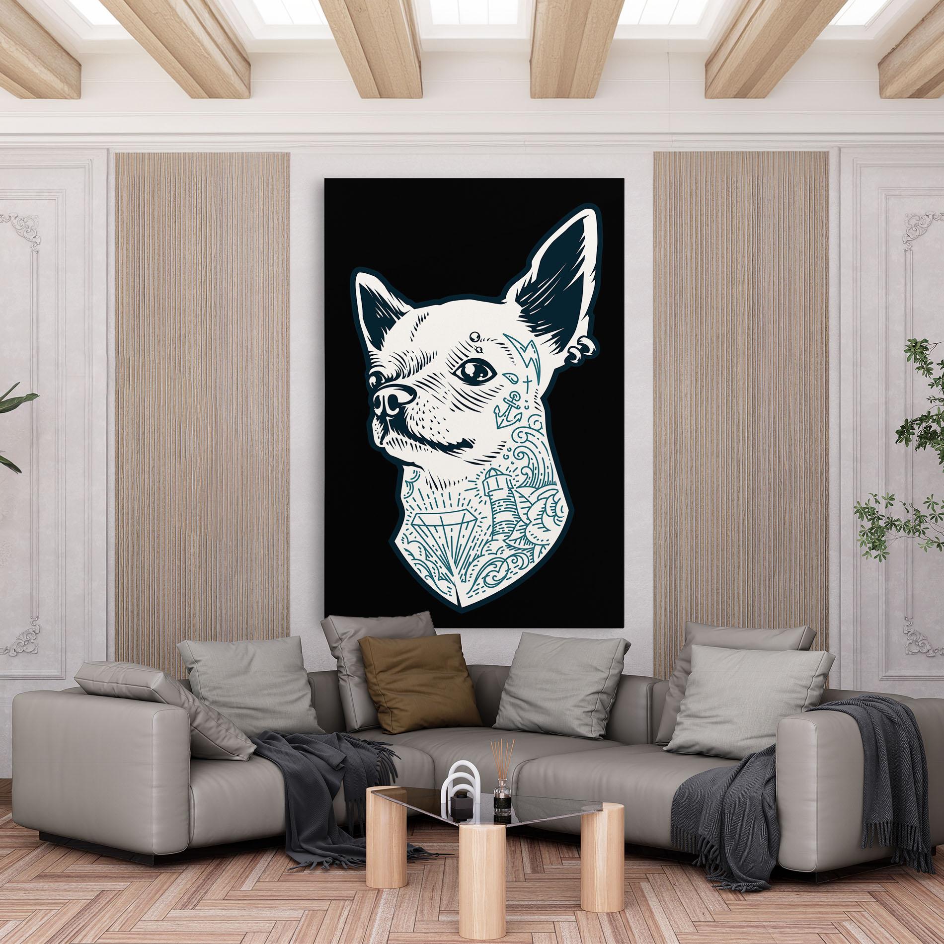 Vászonkép Chihuahua Tattoo mockup 6