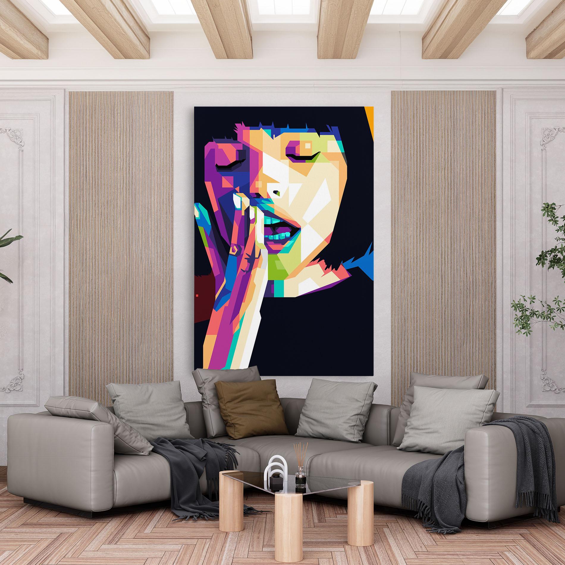 Vászonkép Polygonal Pretty Girl mockup 6