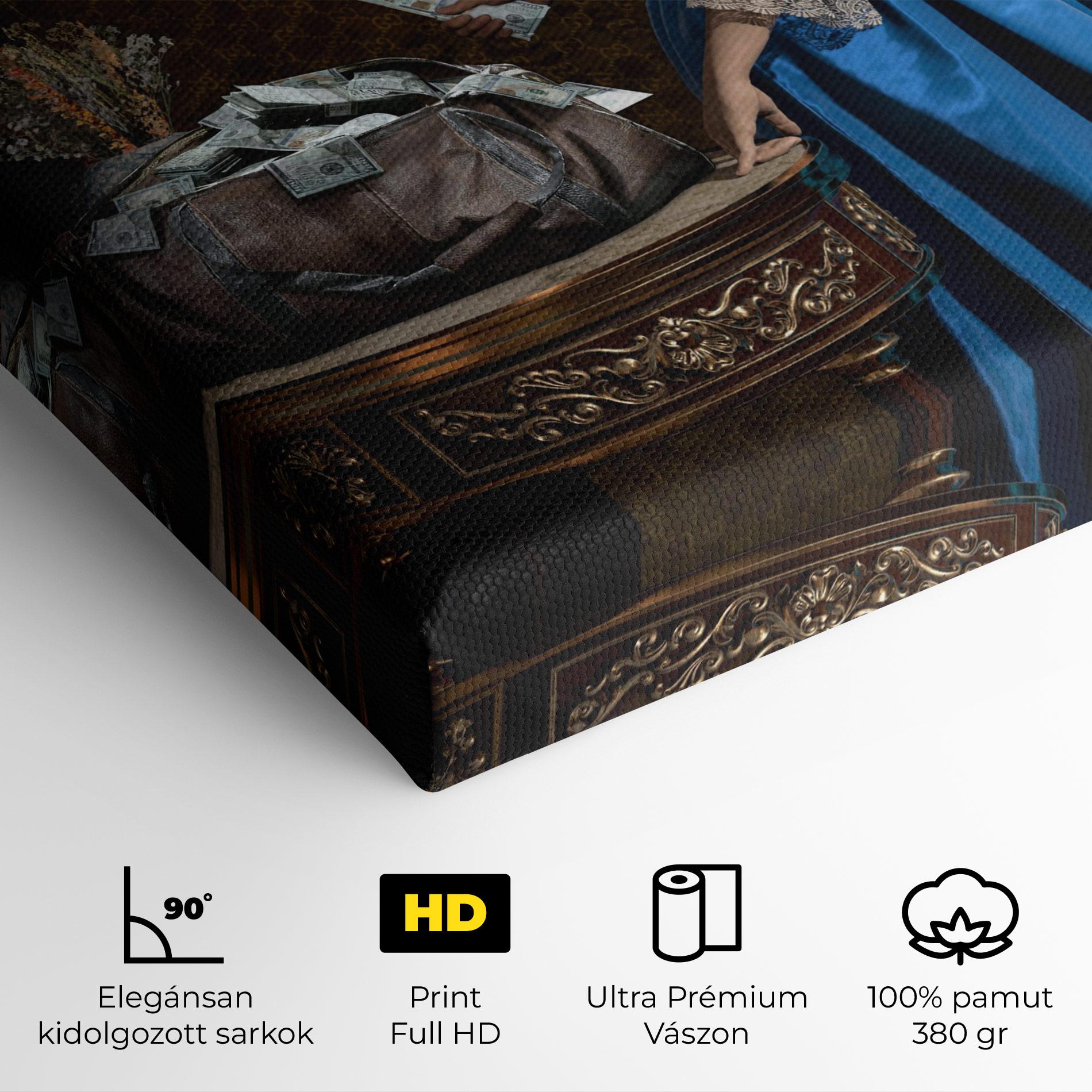 Vászonkép Vintage Money Heist mockup 4