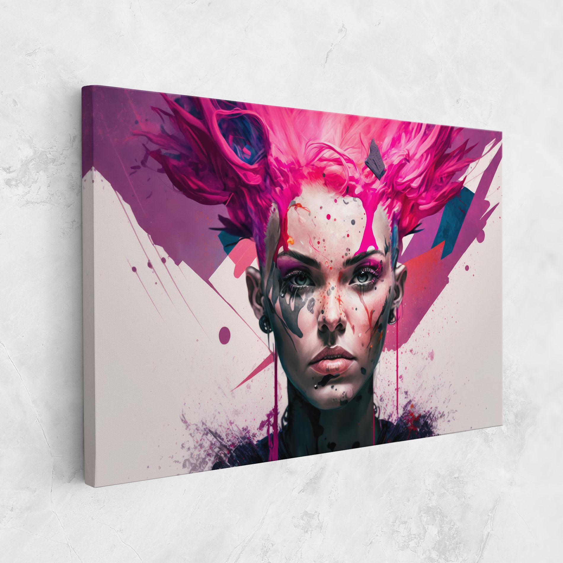 Vászonkép Abstract Pink Hair mockup 1