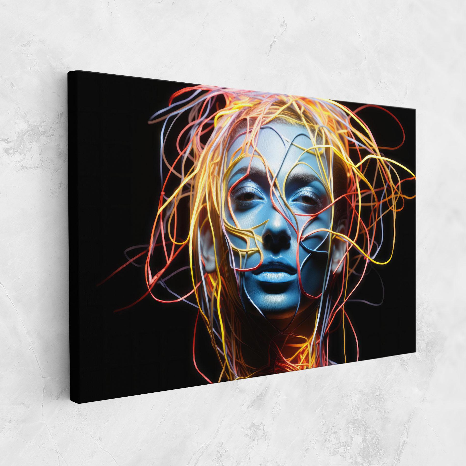 Vászonkép Neon Lights Hair mockup 1