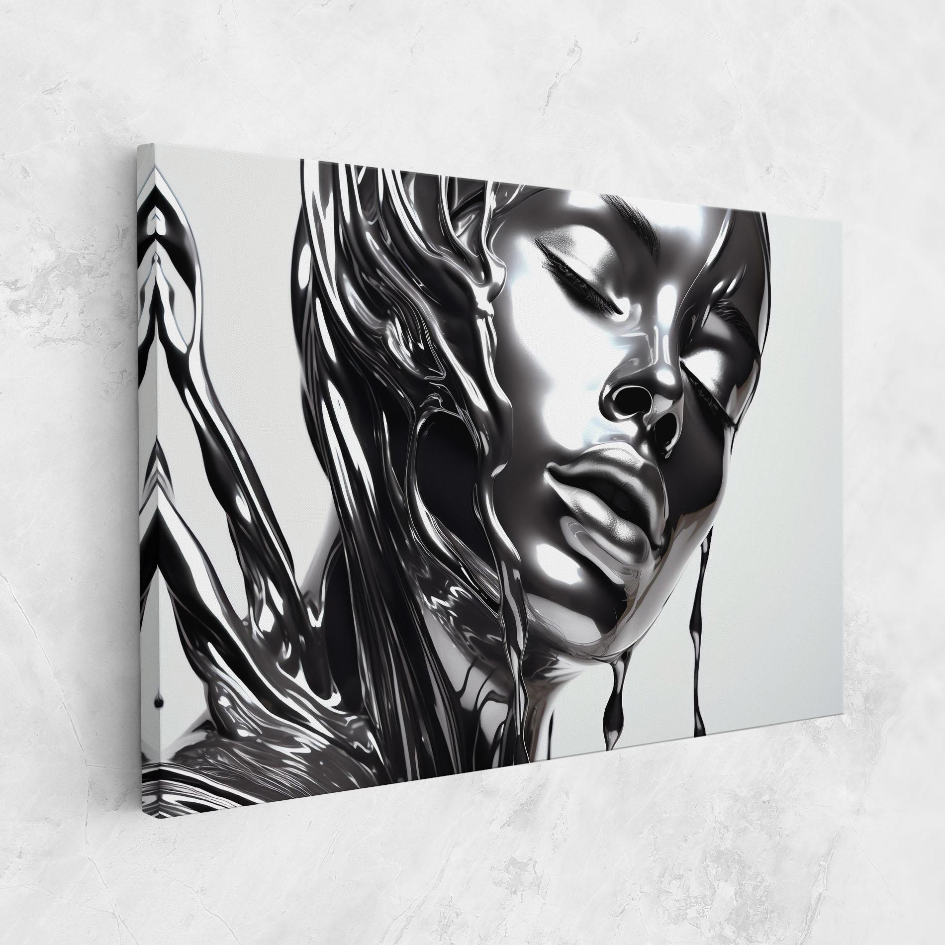 Vászonkép Silver Liquid Woman mockup 1