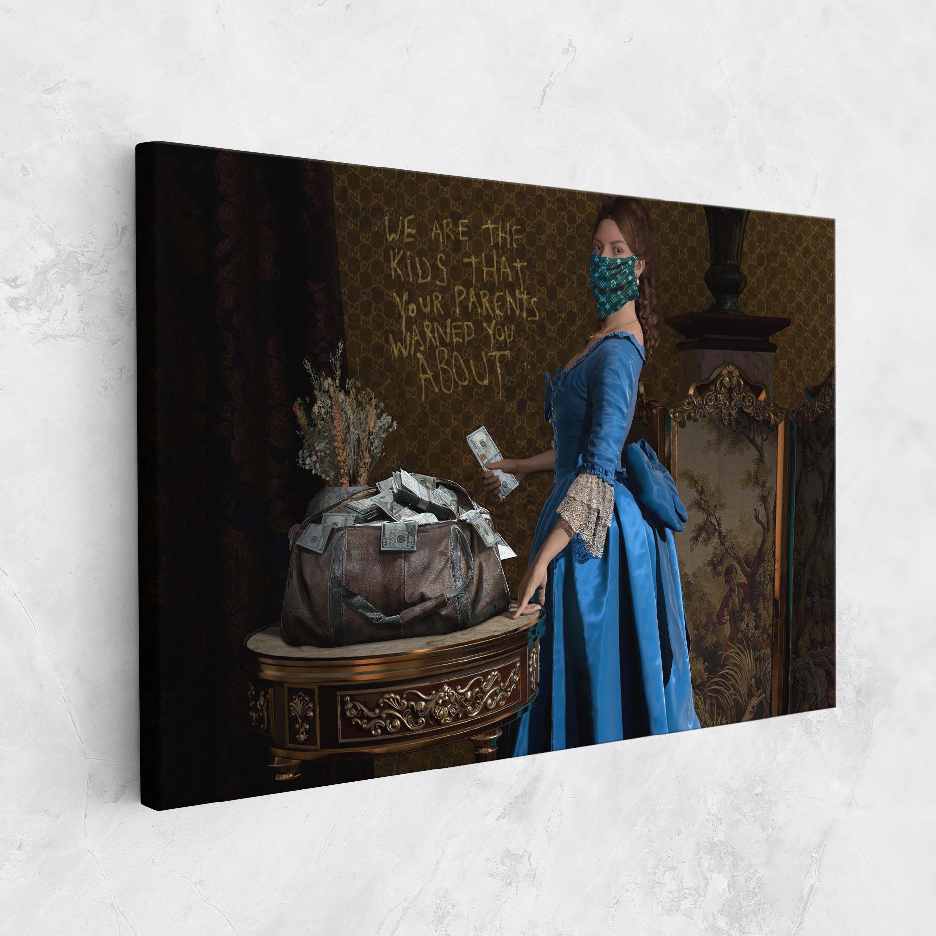 Vászonkép Vintage Money Heist mockup 1