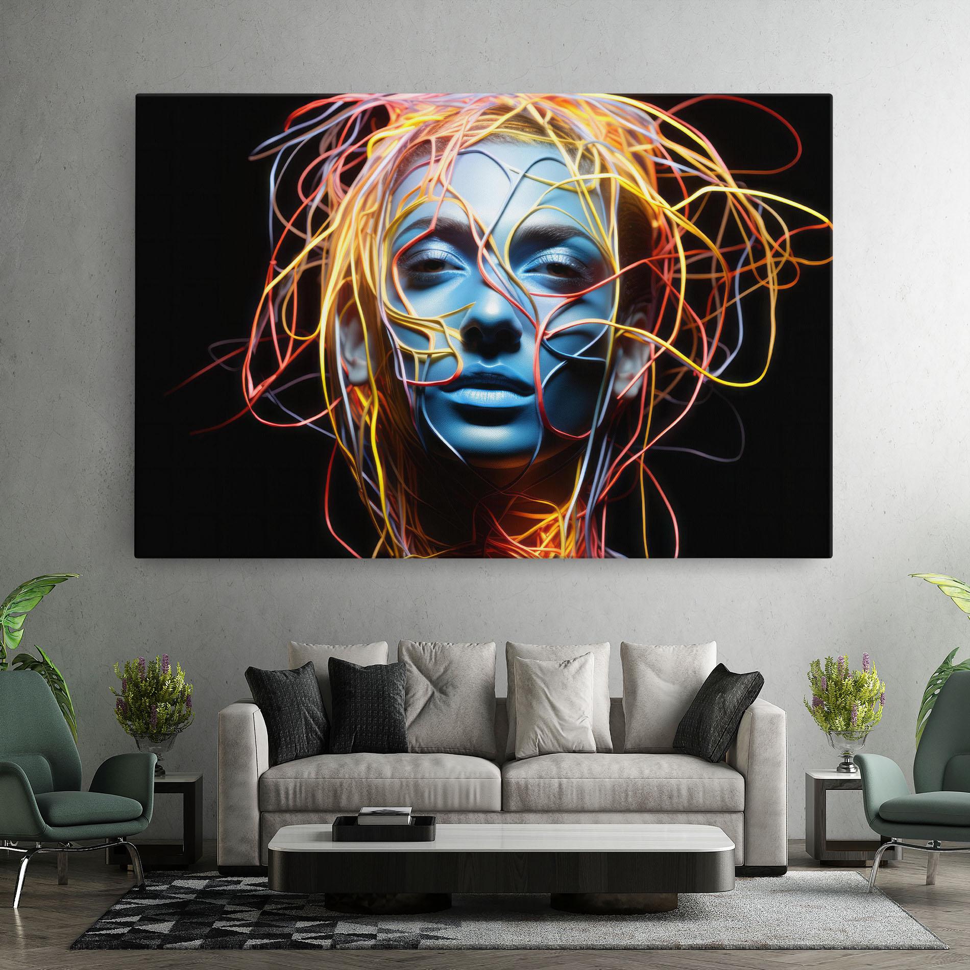 Vászonkép Neon Lights Hair mockup 7