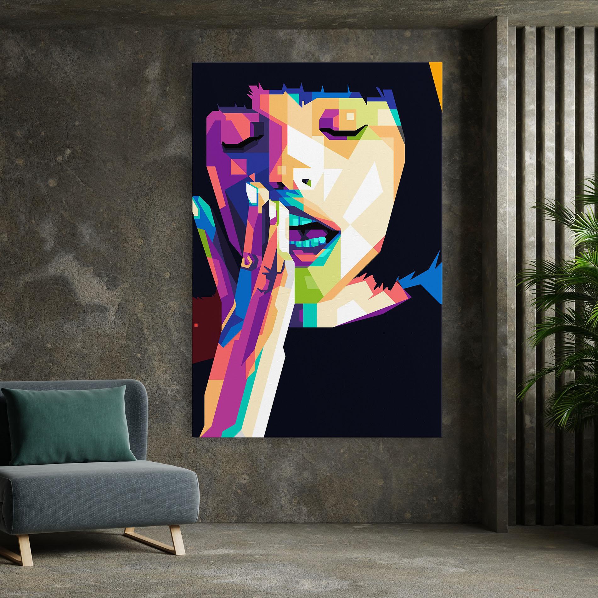 Vászonkép Polygonal Pretty Girl mockup 7