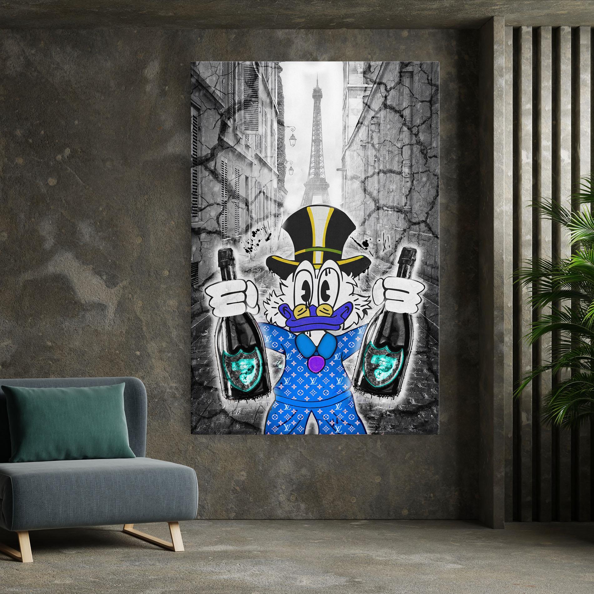 Vászonkép Wheres My Champagne Blue mockup 7