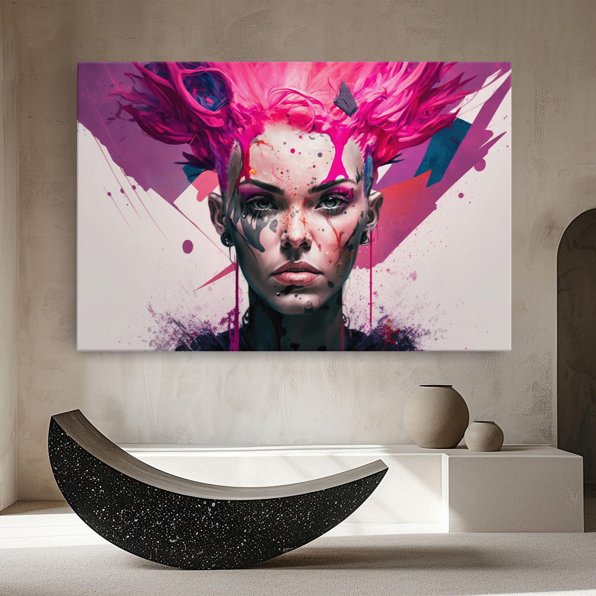 Vászonkép Abstract Pink Hair mockup 8