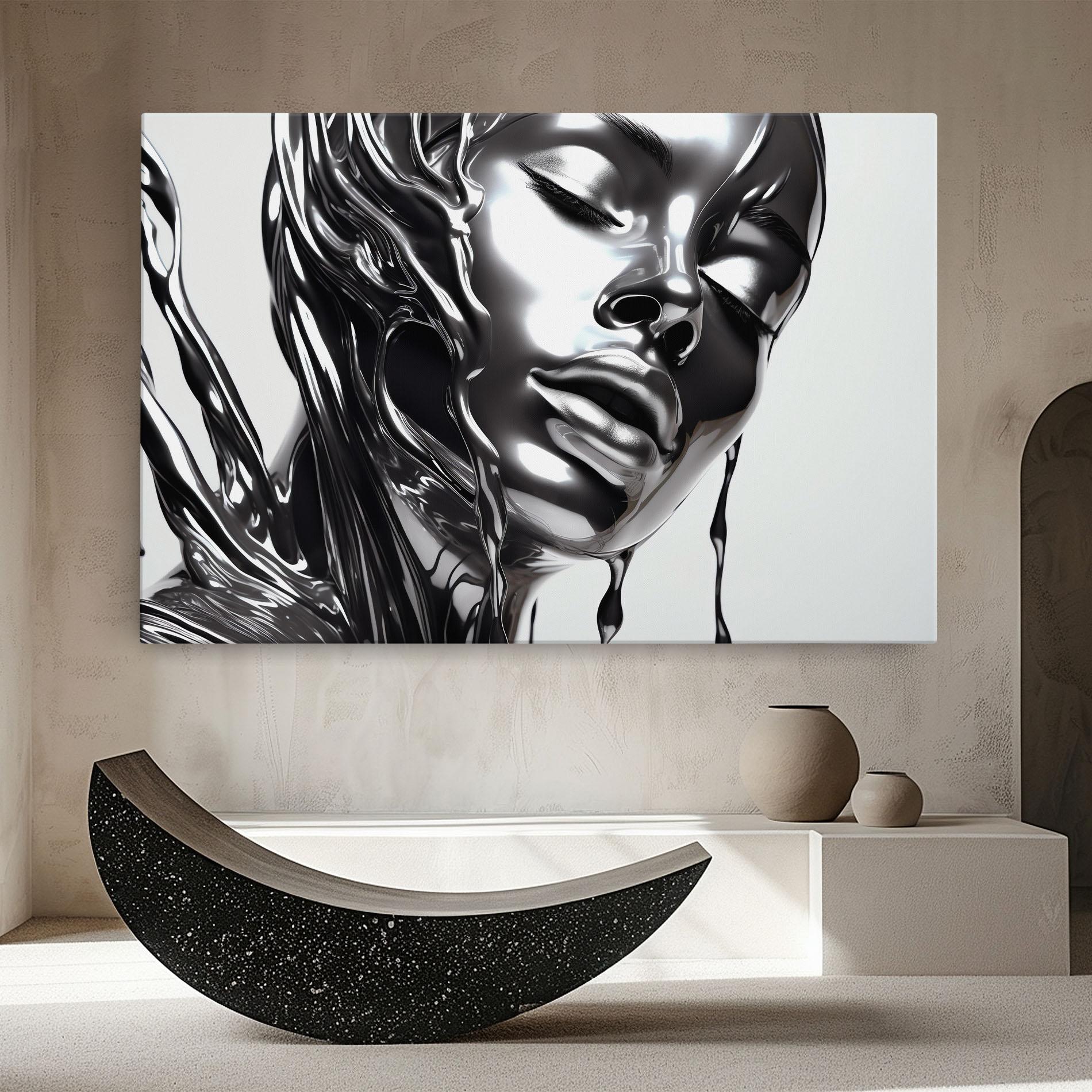 Vászonkép Silver Liquid Woman mockup 8