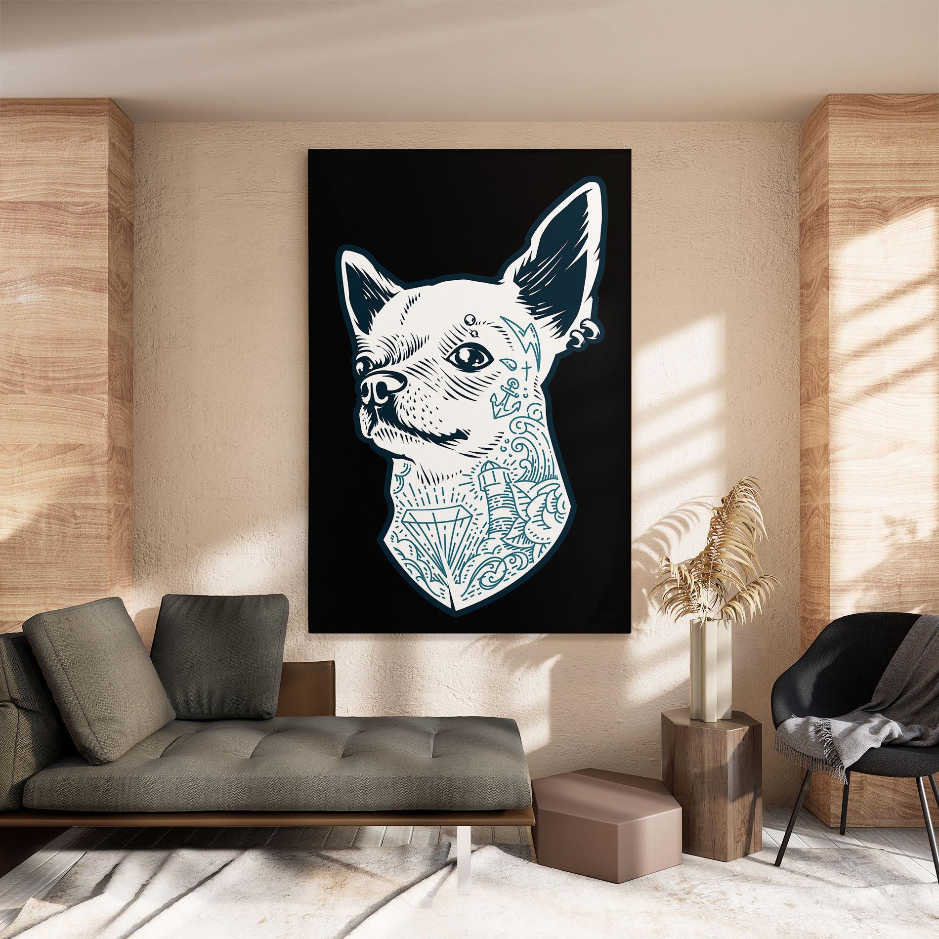 Vászonkép Chihuahua Tattoo mockup 8