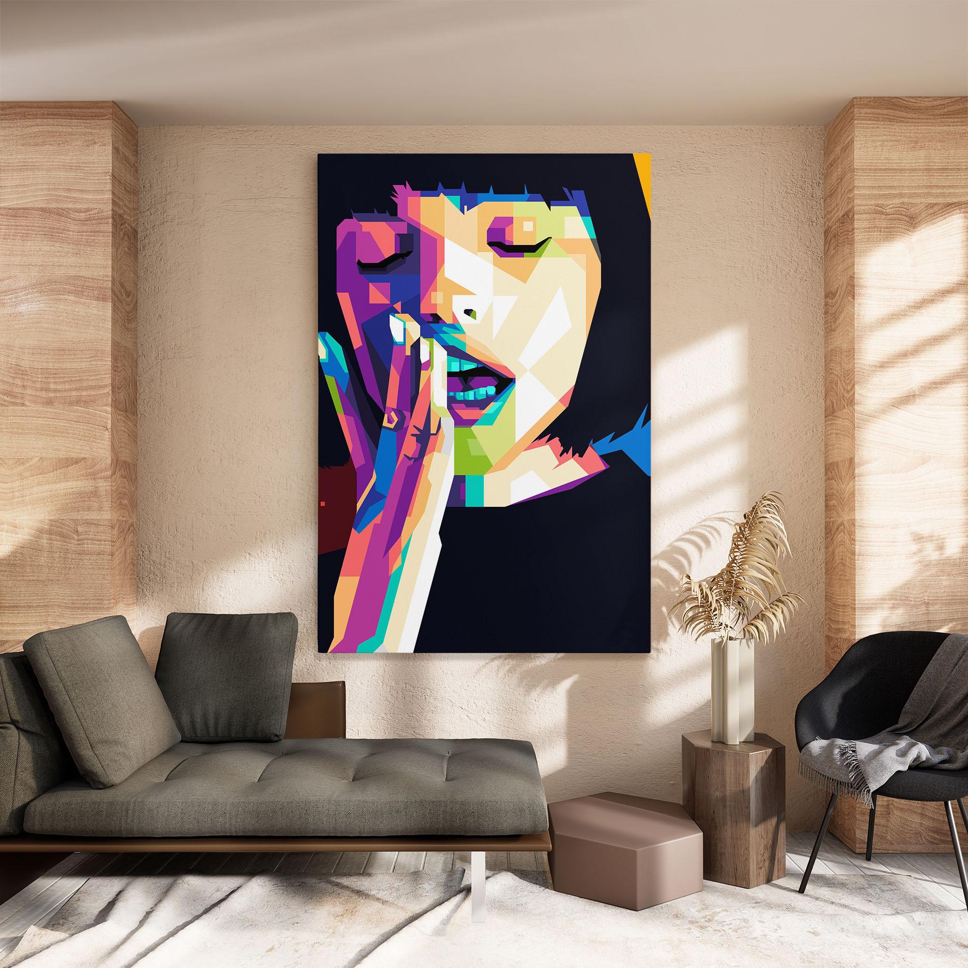 Vászonkép Polygonal Pretty Girl mockup 8