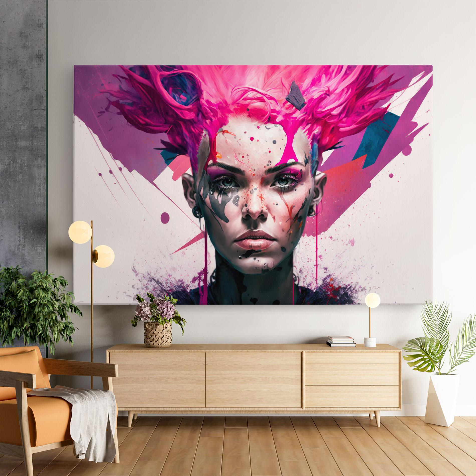 Vászonkép Abstract Pink Hair mockup 9