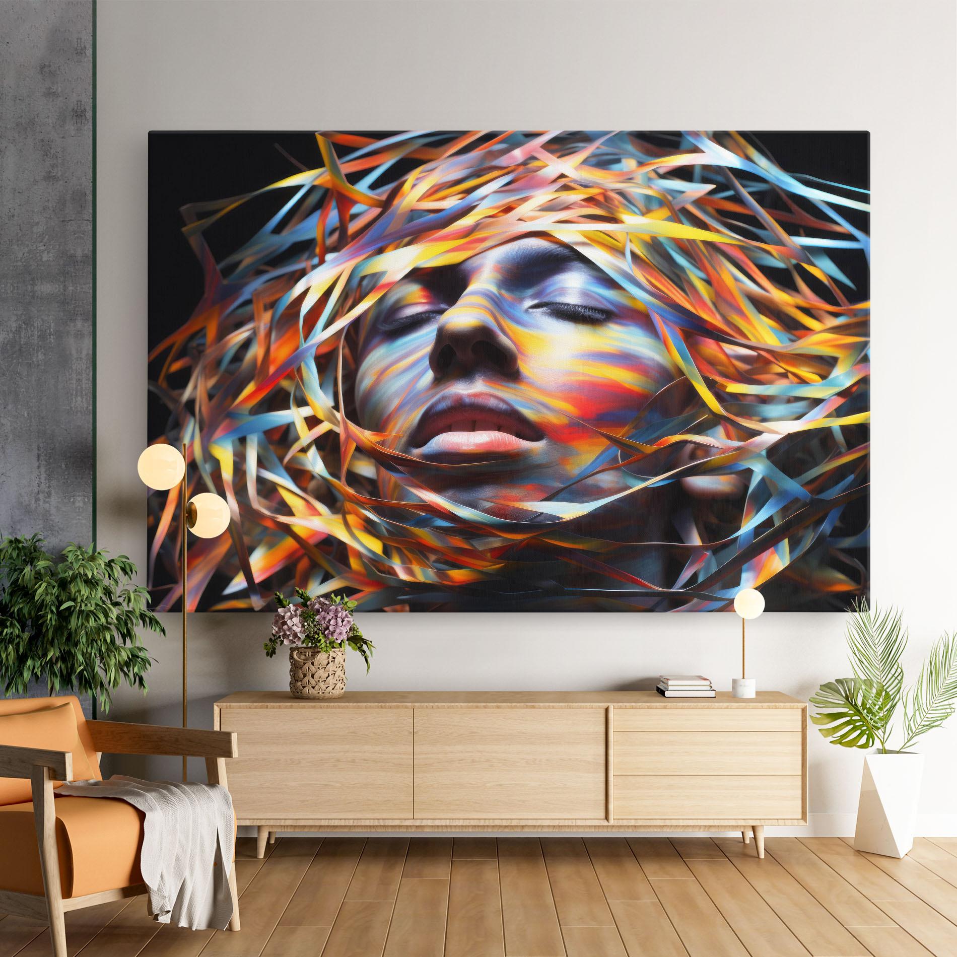 Vászonkép Colorful Ribbons Hair mockup 9