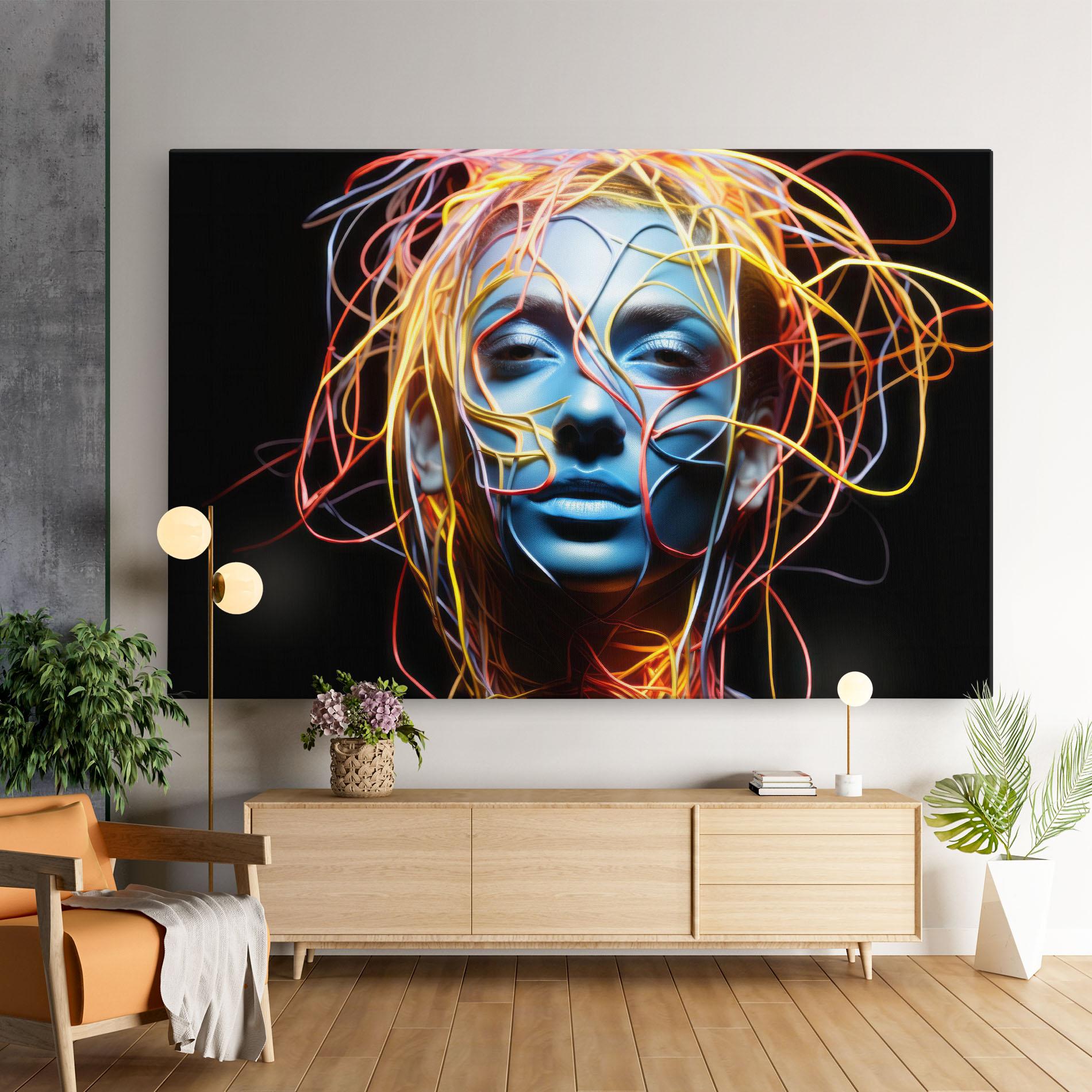 Vászonkép Neon Lights Hair mockup 9