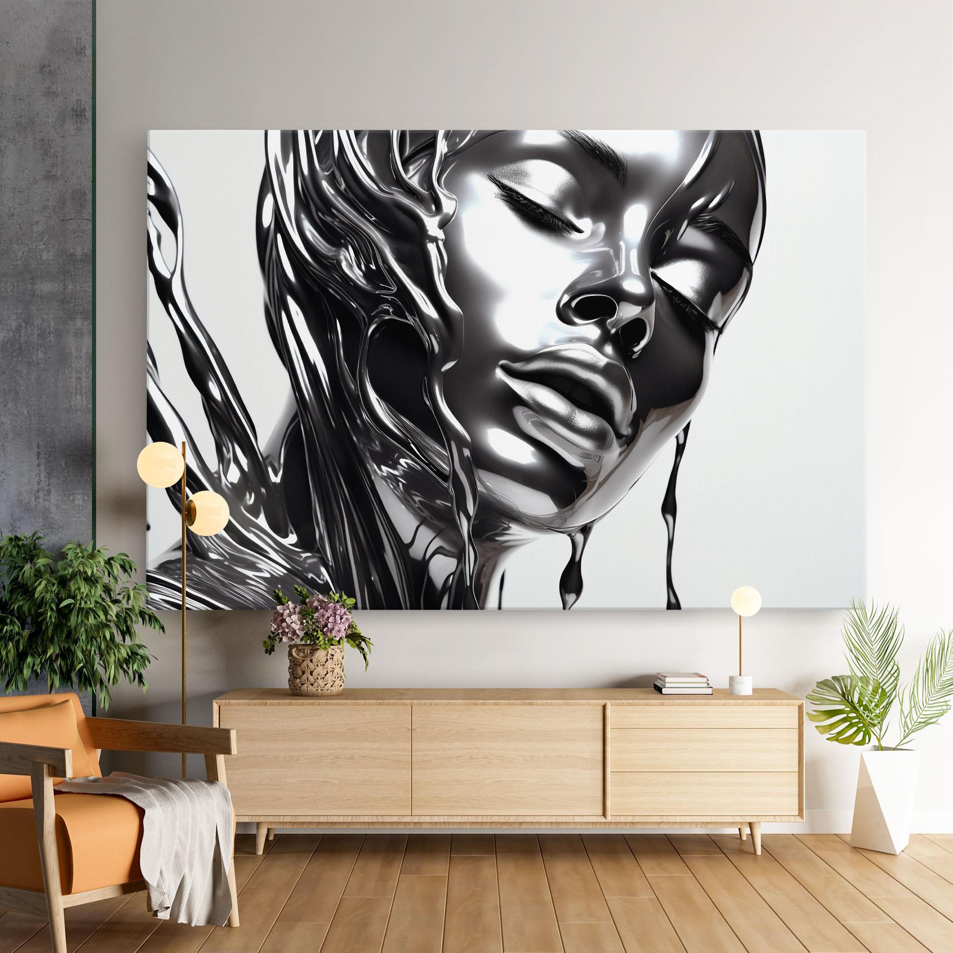 Vászonkép Silver Liquid Woman mockup 9