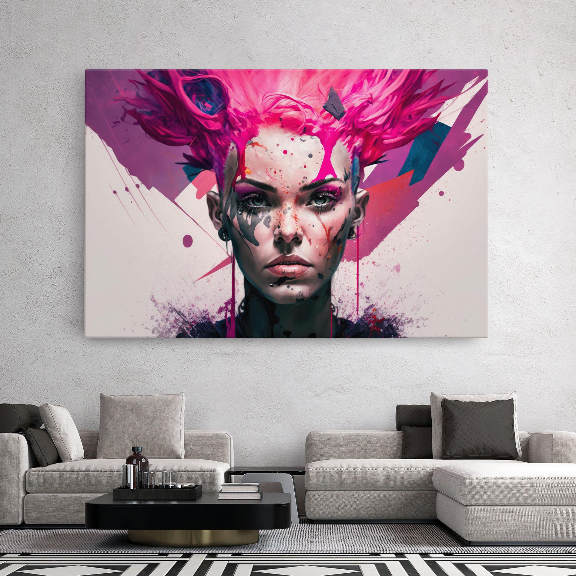 Vászonkép Abstract Pink Hair mockup 2