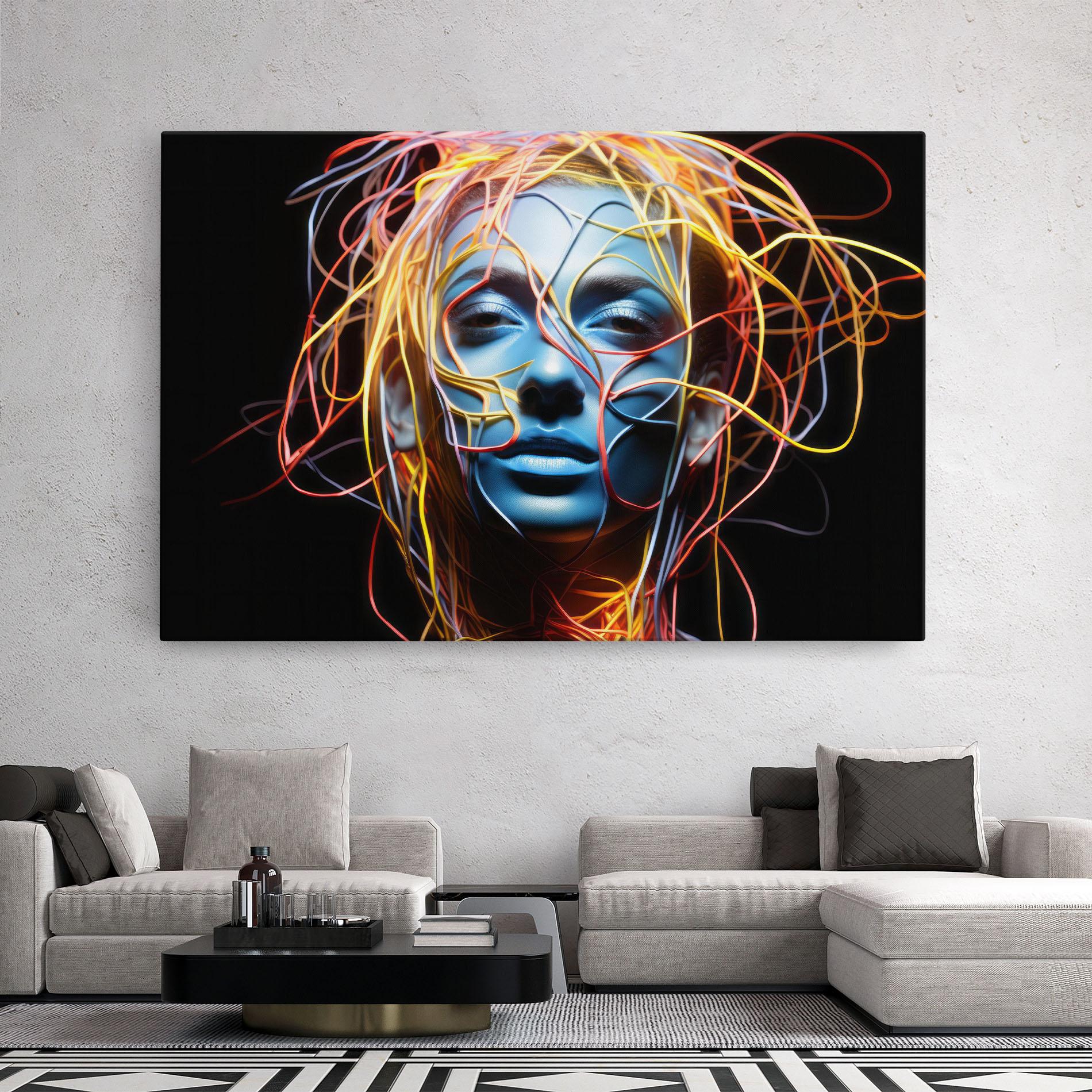 Vászonkép Neon Lights Hair mockup 2