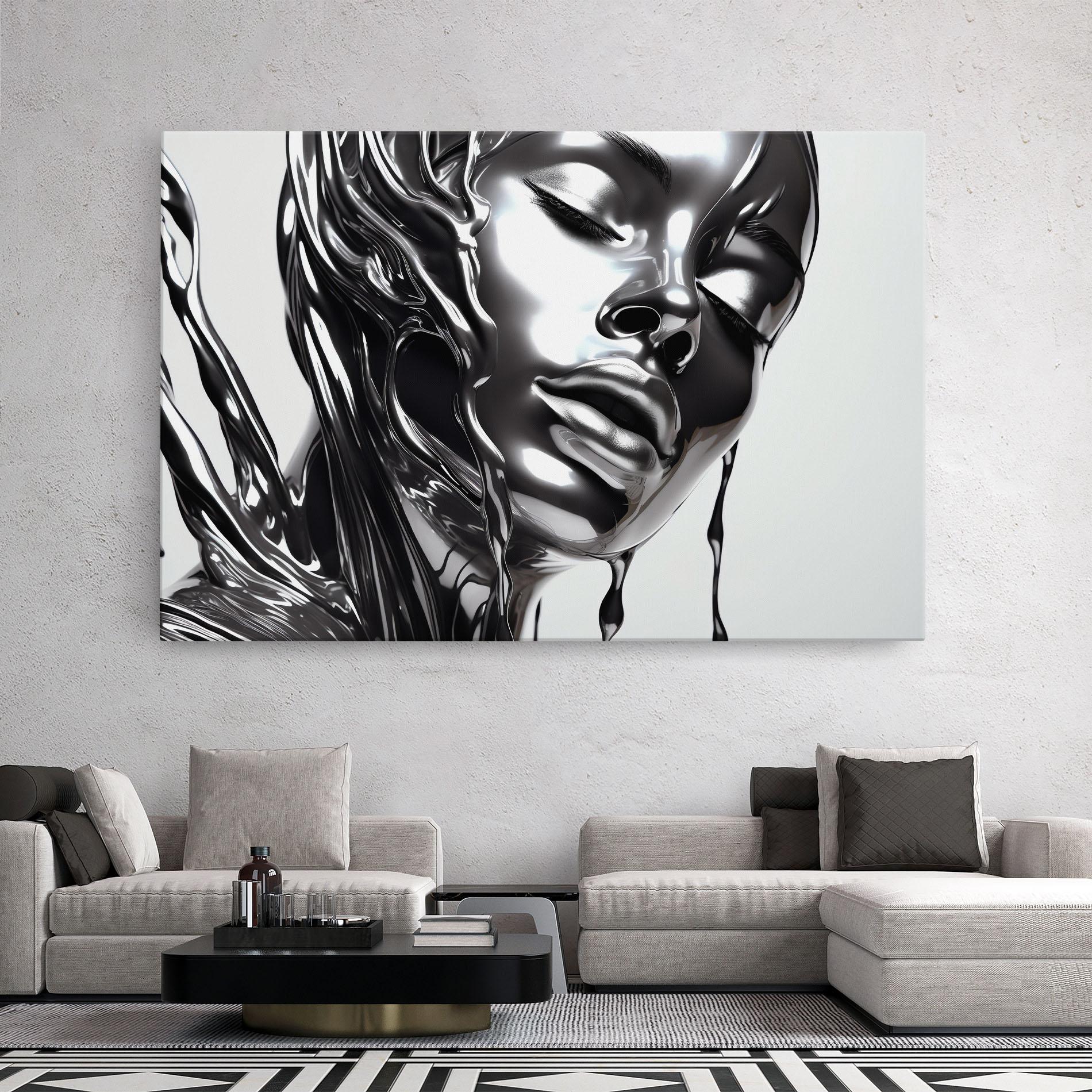 Vászonkép Silver Liquid Woman mockup 2