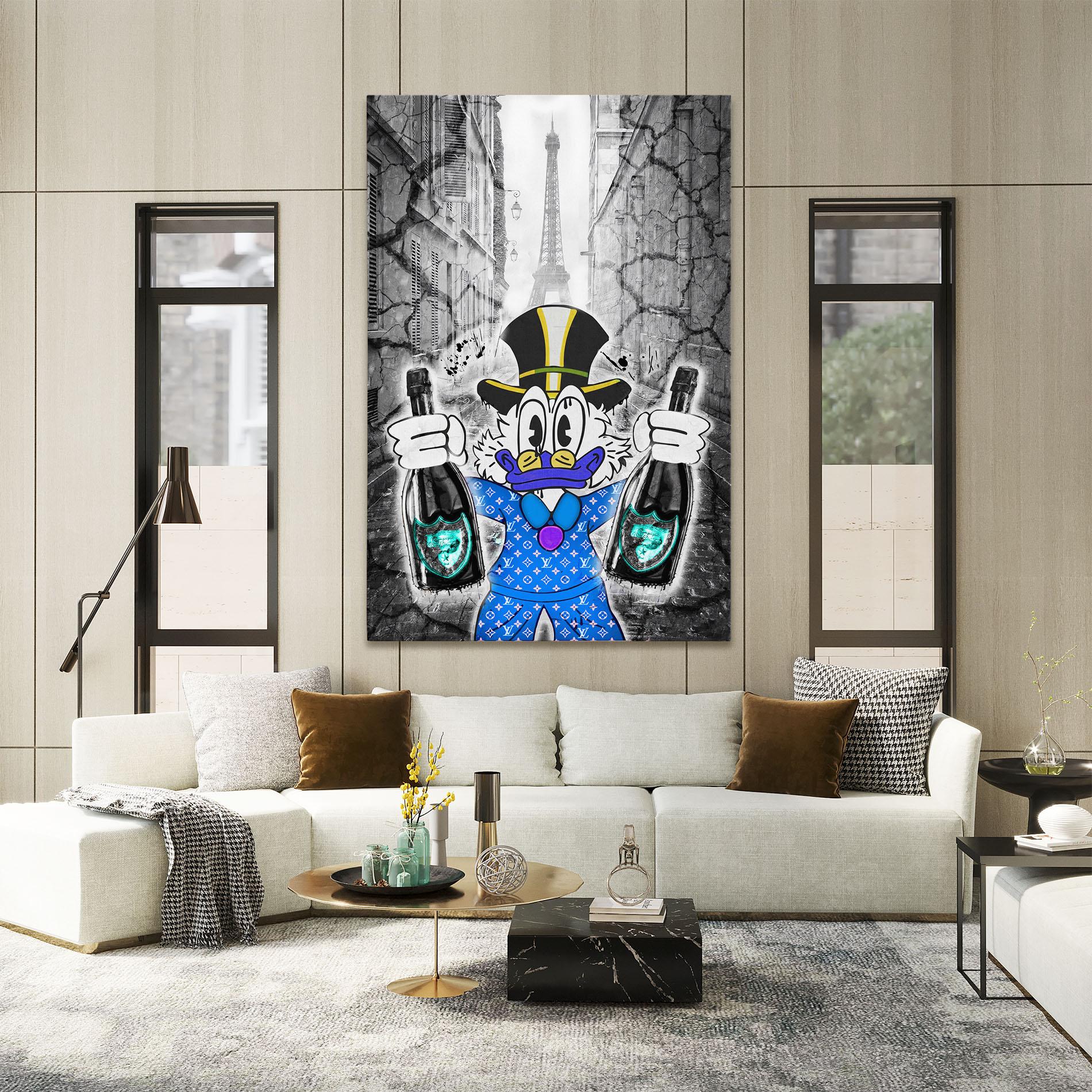 Vászonkép Wheres My Champagne Blue mockup 2