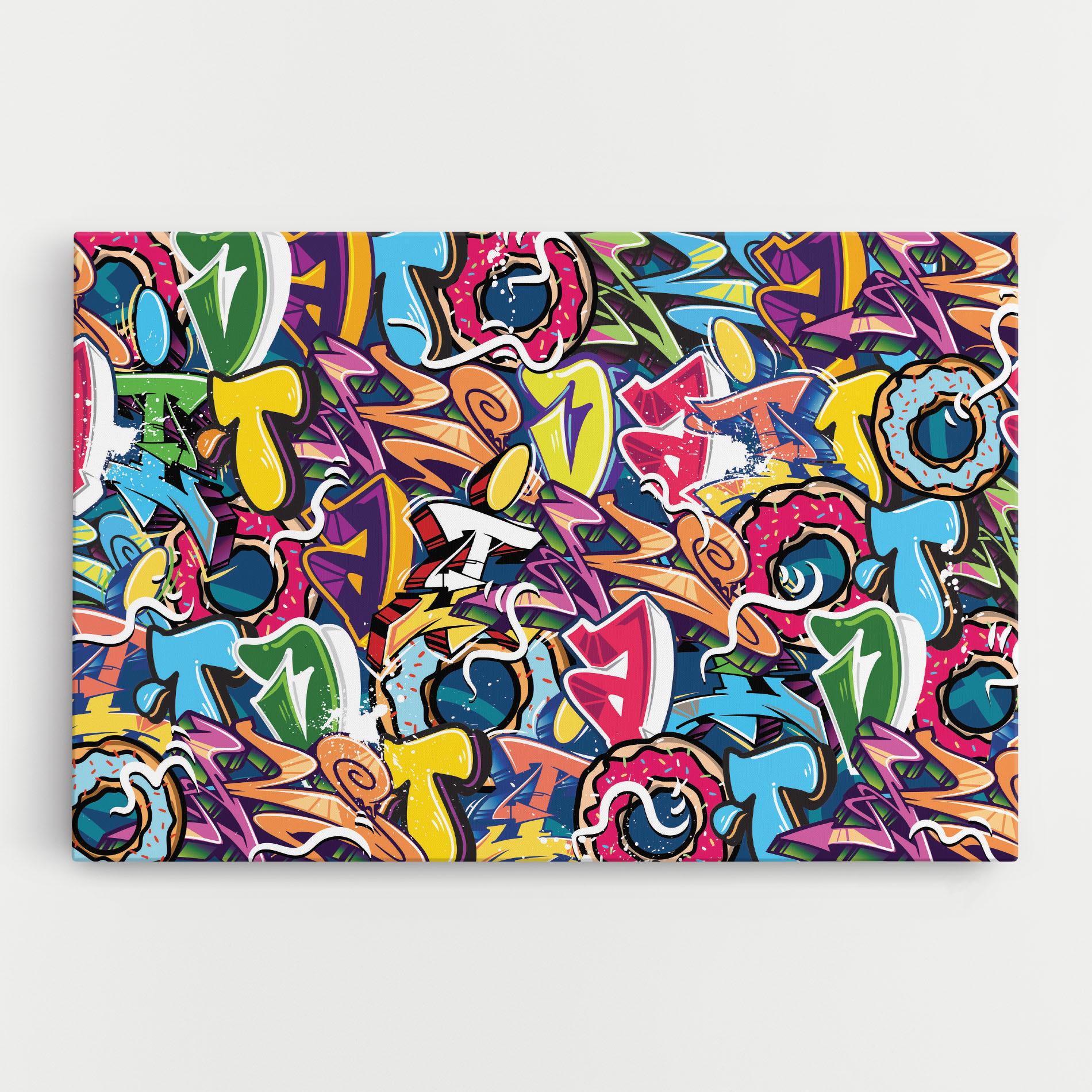 Vászonkép Graffiti Letters mockup 0