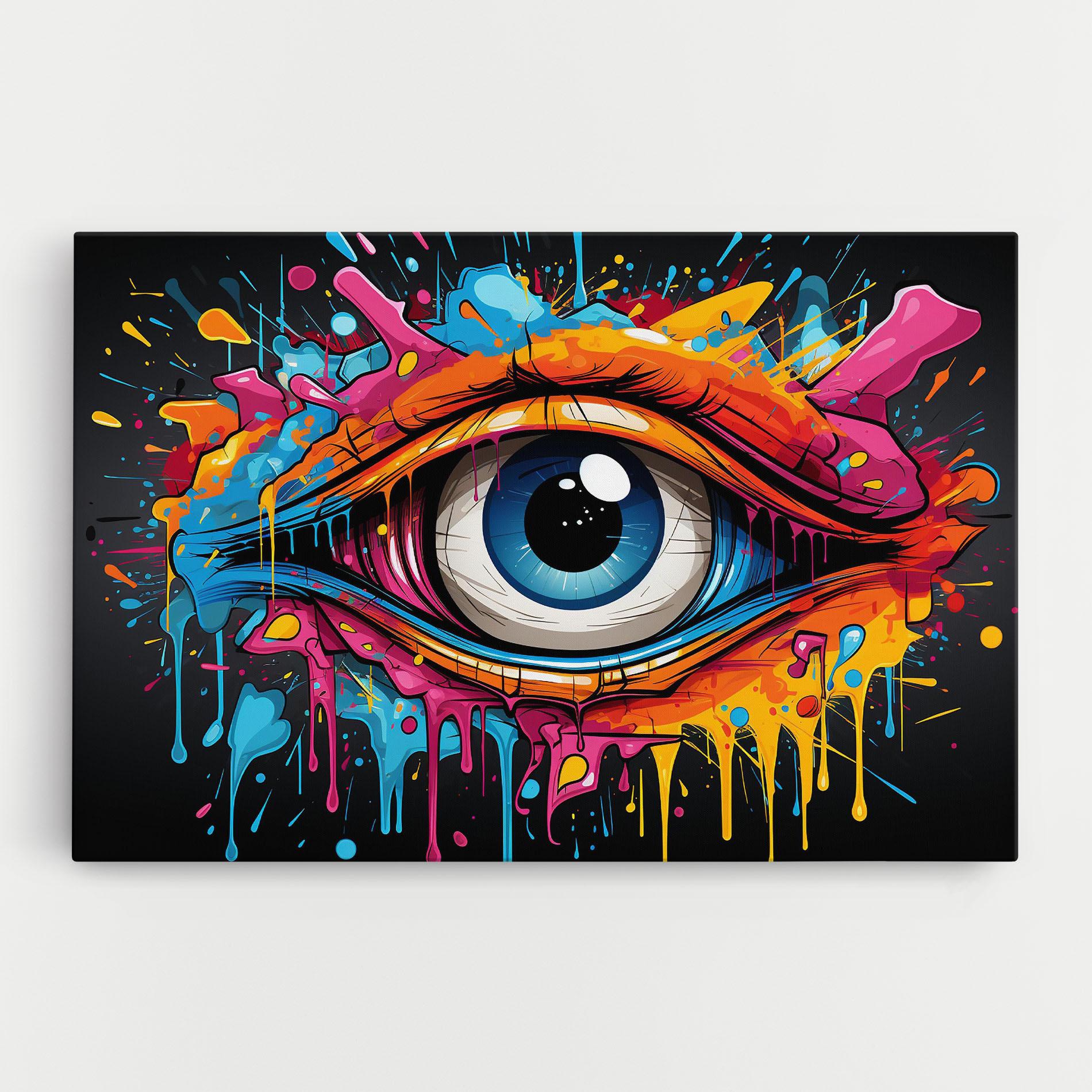 Vászonkép Graffitistyle Eye mockup 0