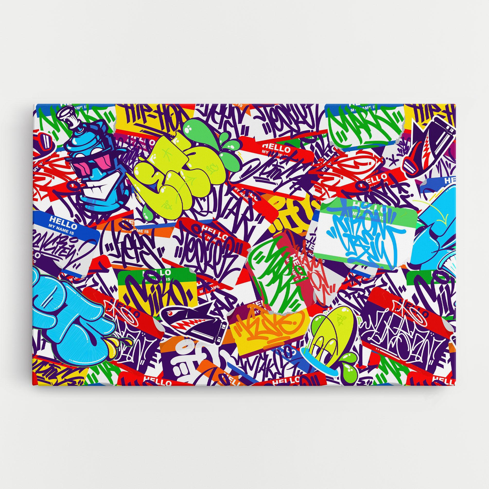 Vászonkép Hello Graffiti Name mockup 0