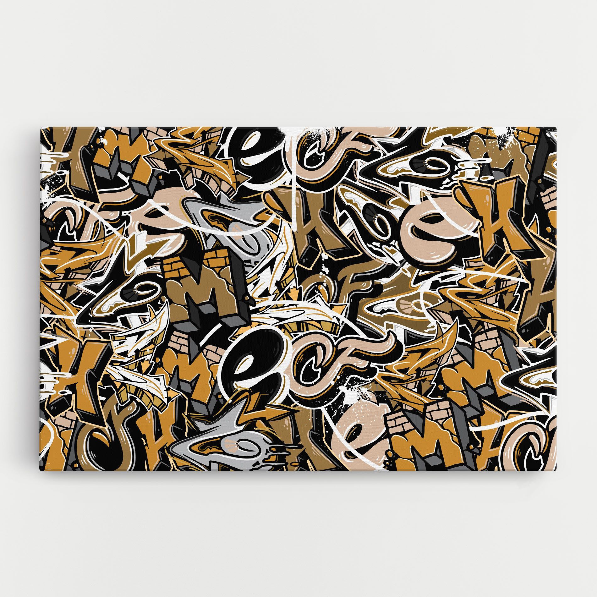 Yellow White Graffiti mockup 0
