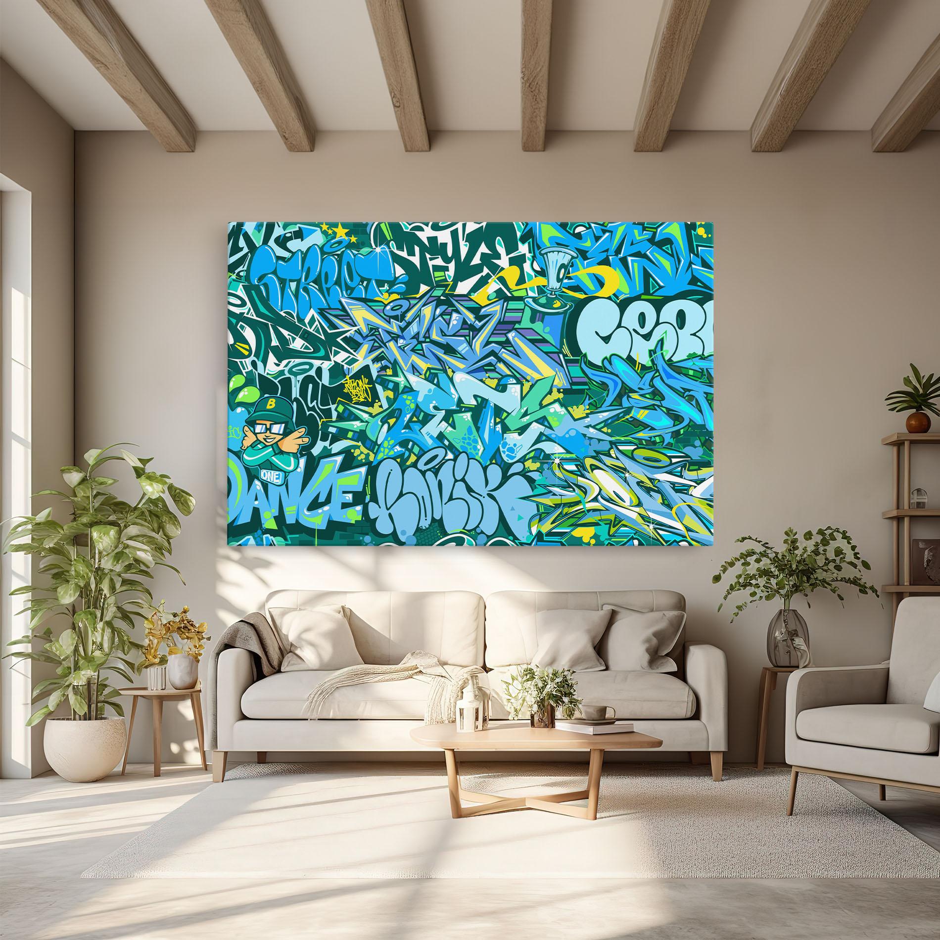 Vászonkép Be One Graffiti mockup 6